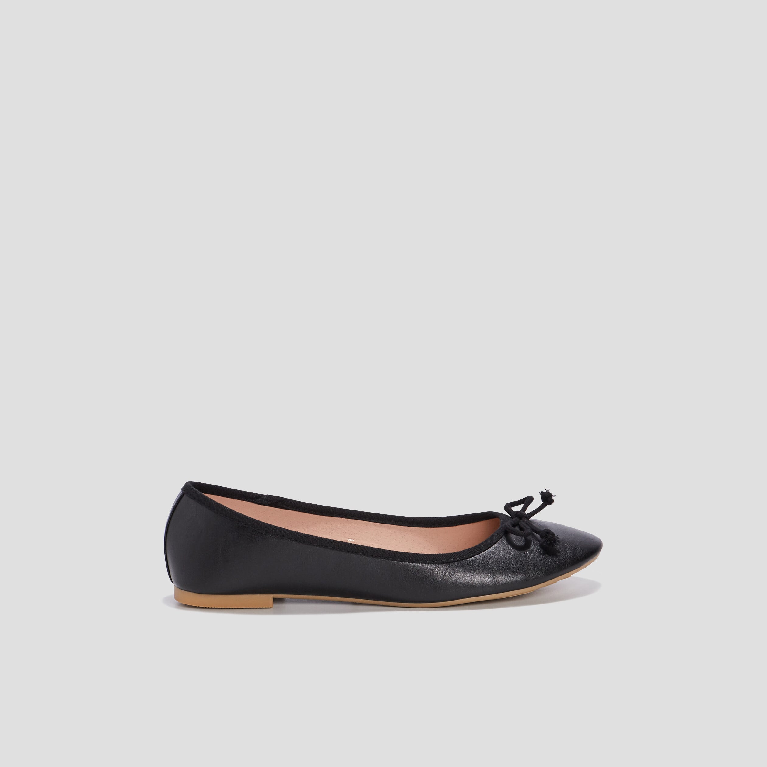 Ballerines plates avec noeuds noir femme