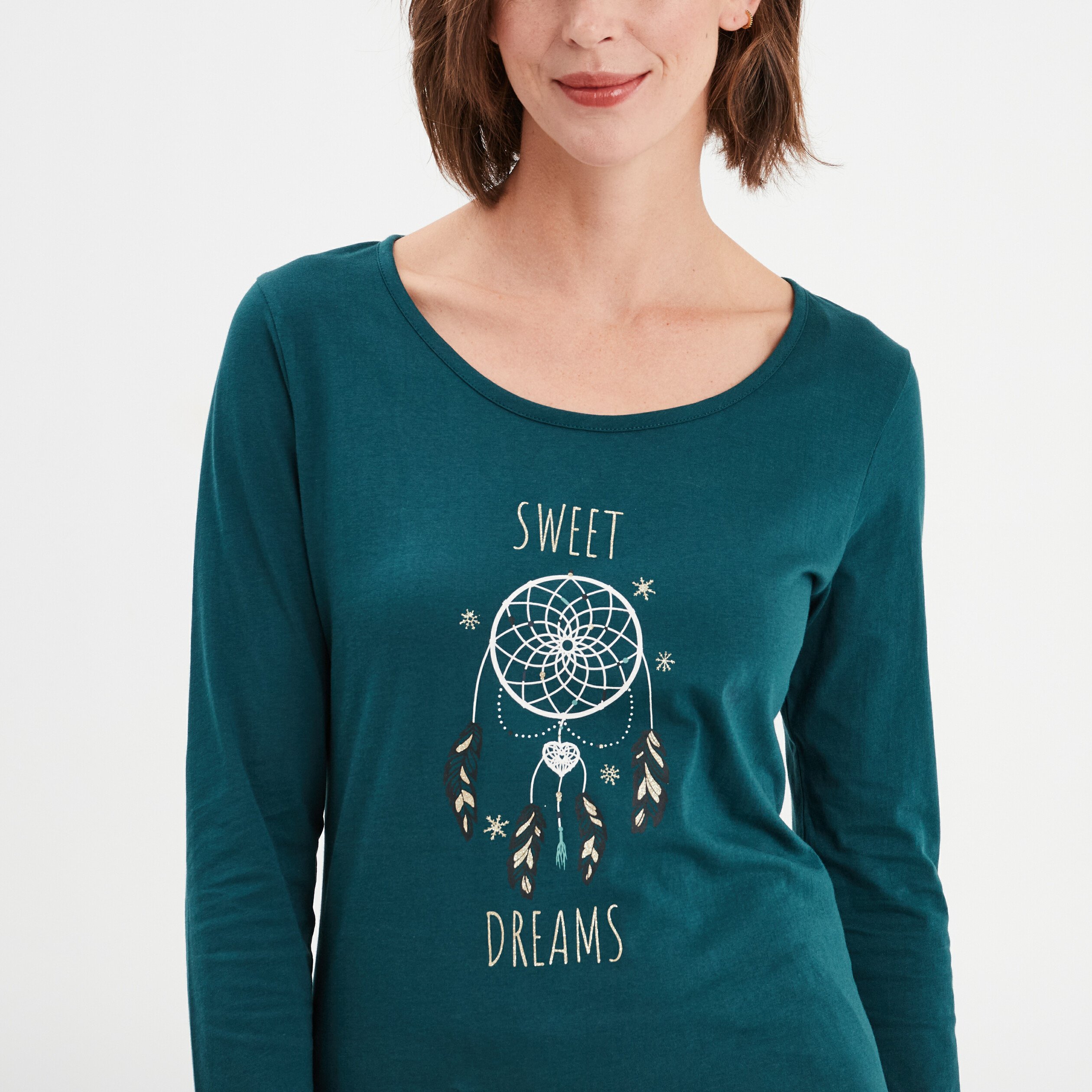 ensemble pyjama 2 pieces coton vert fonce femme Ensemble pyjama 2 pièces coton vert foncé femme