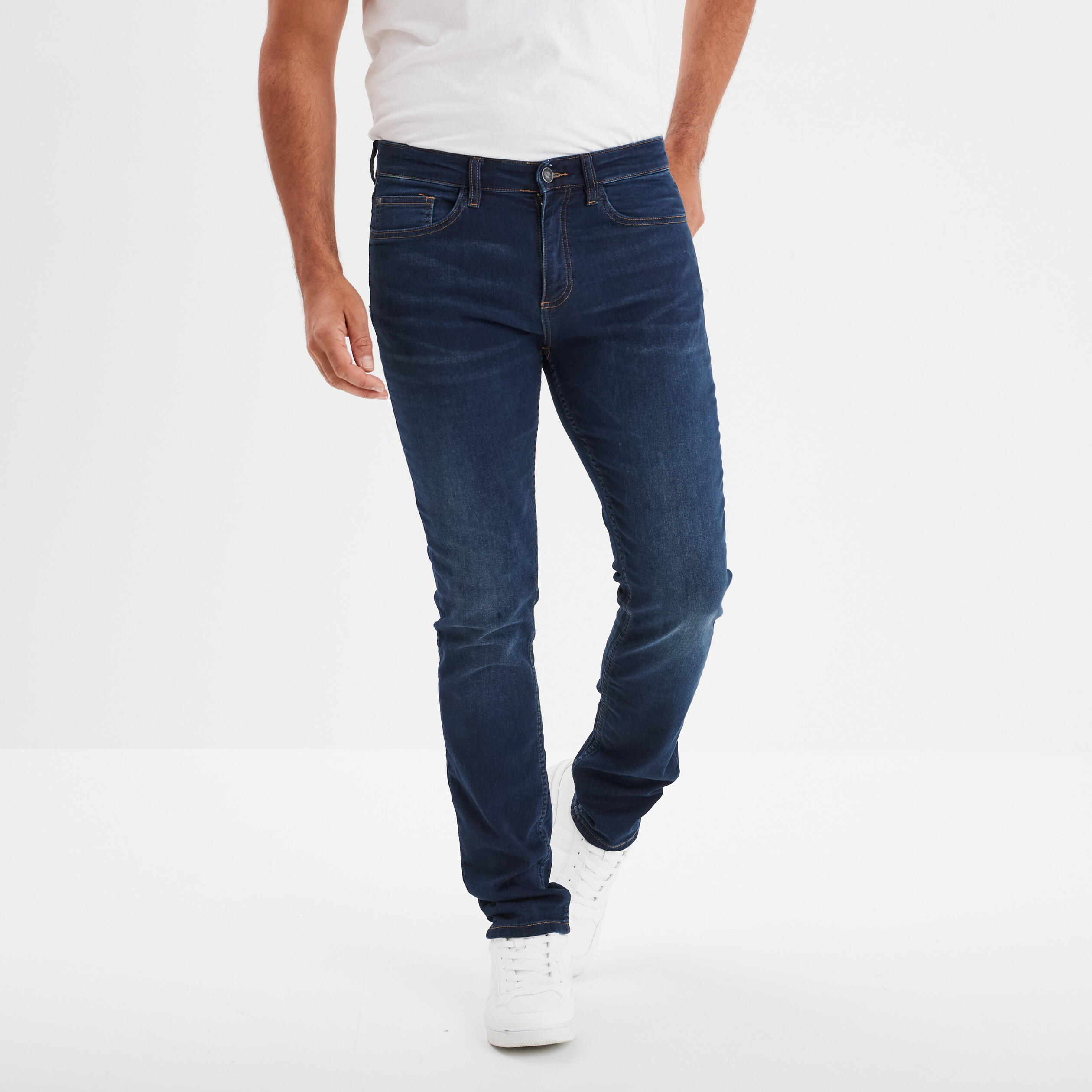 Jean stretch coupe slim denim brut homme La Halle