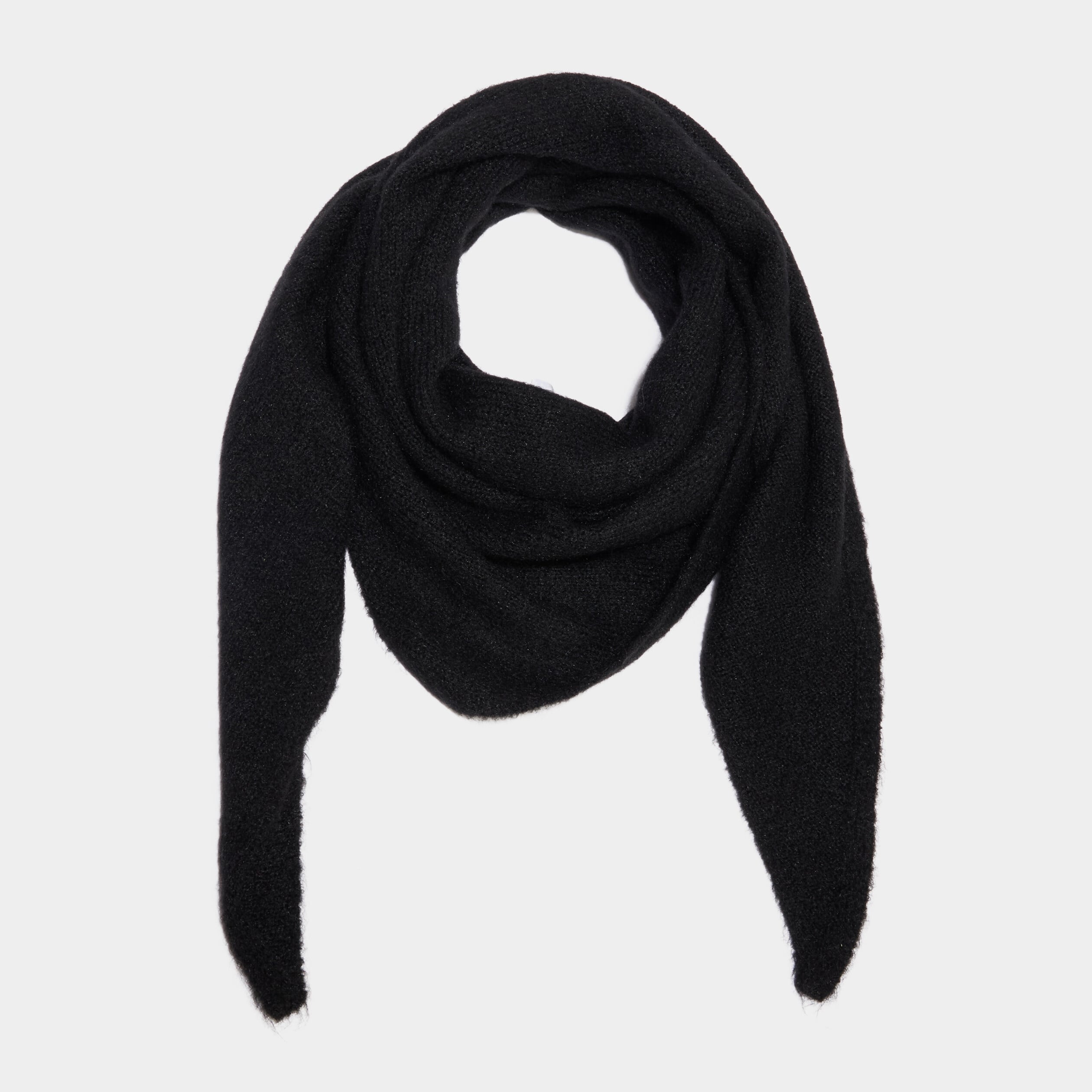&Eacute;charpe triangulaire en maille douce noir femme