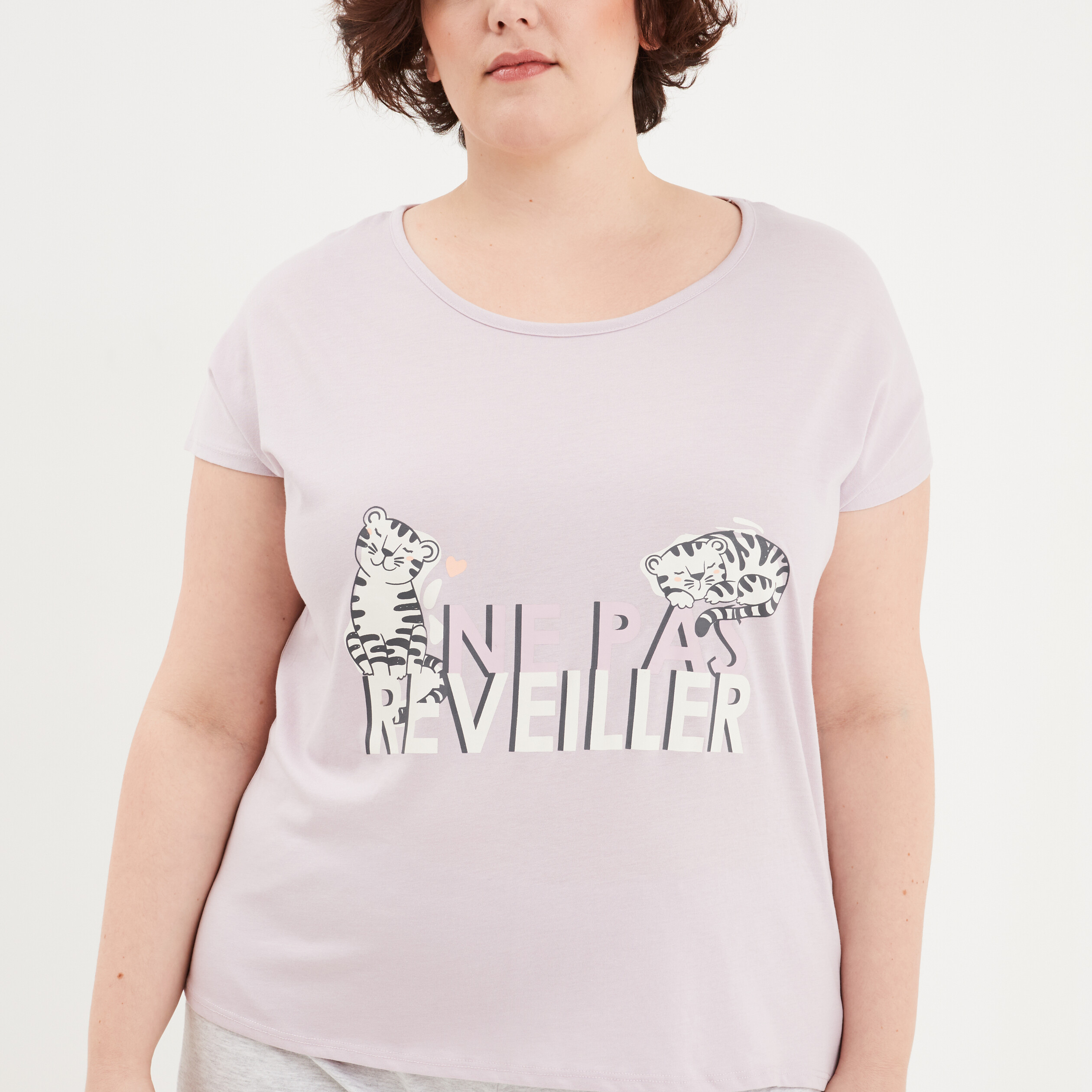 ensemble pyjama corsaire 2 pieces coton parme femmegt Ensemble pyjama corsaire 2 pièces coton parme femme grande taille