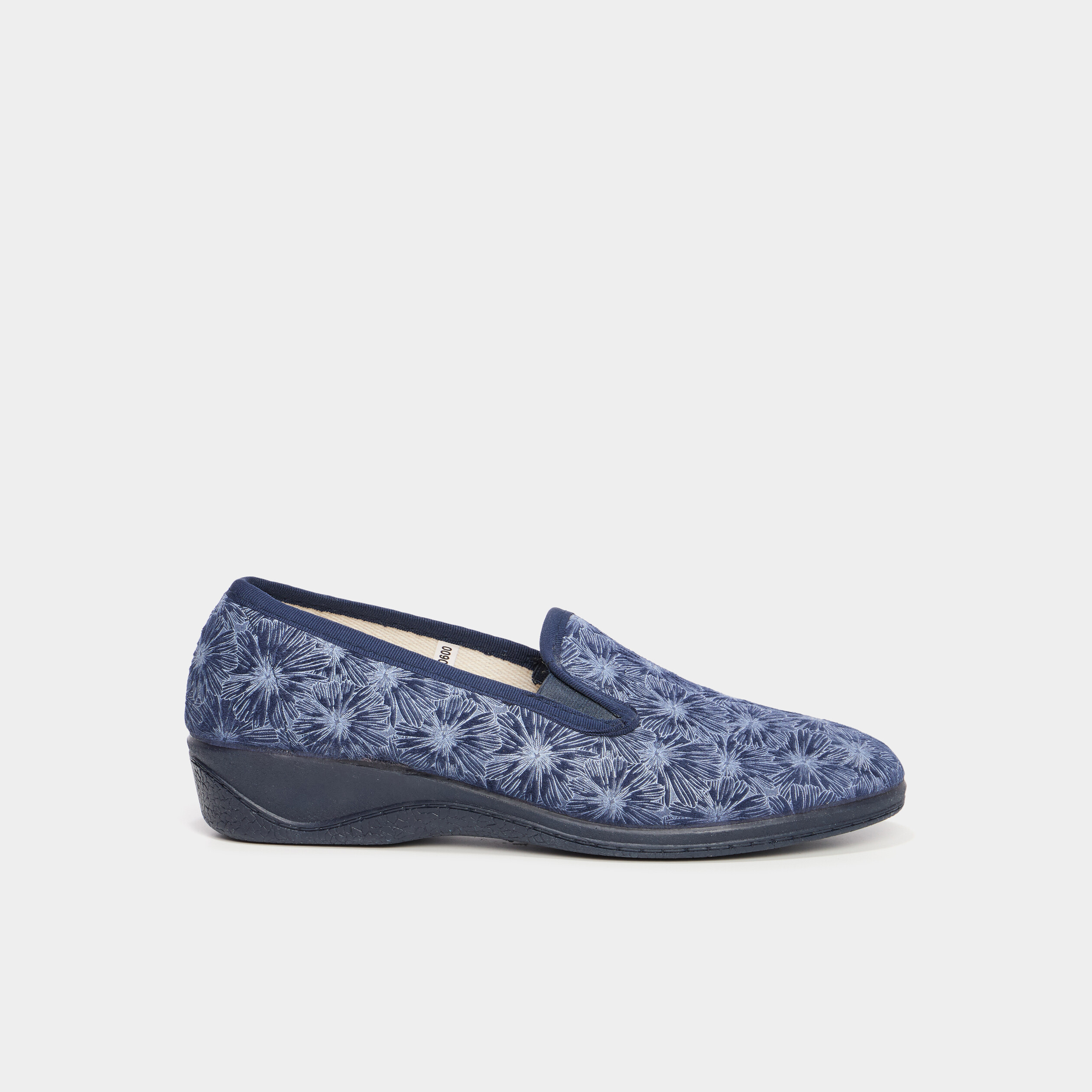 Chaussons compens&eacute;s bleu femme