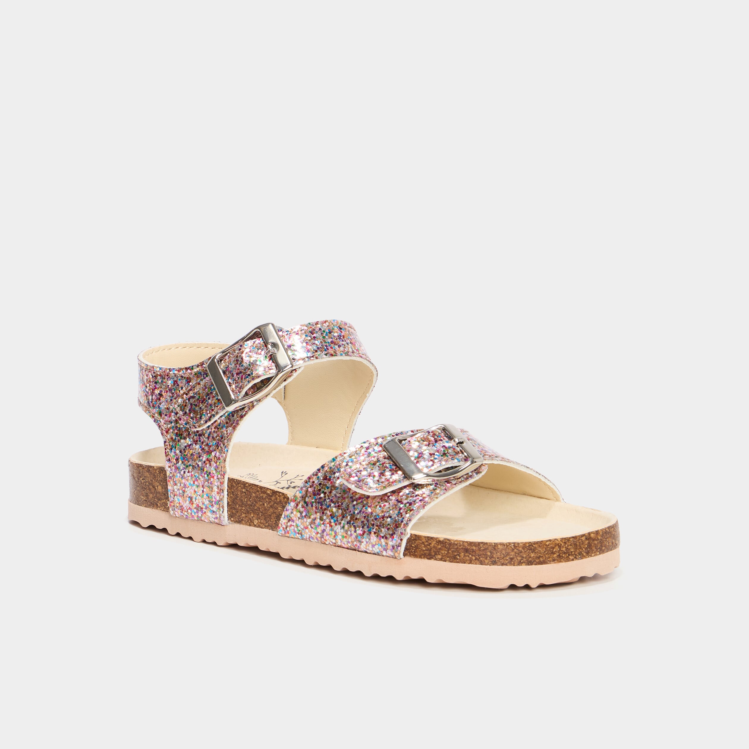 Sandales vernies &agrave; paillettes multicolore fille