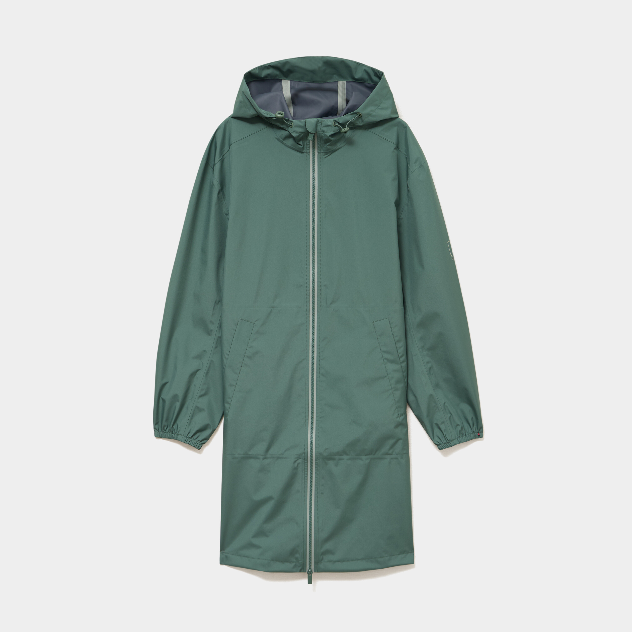 Parka longue imp&eacute;rm&eacute;able coupe-vent vert kaki femme
