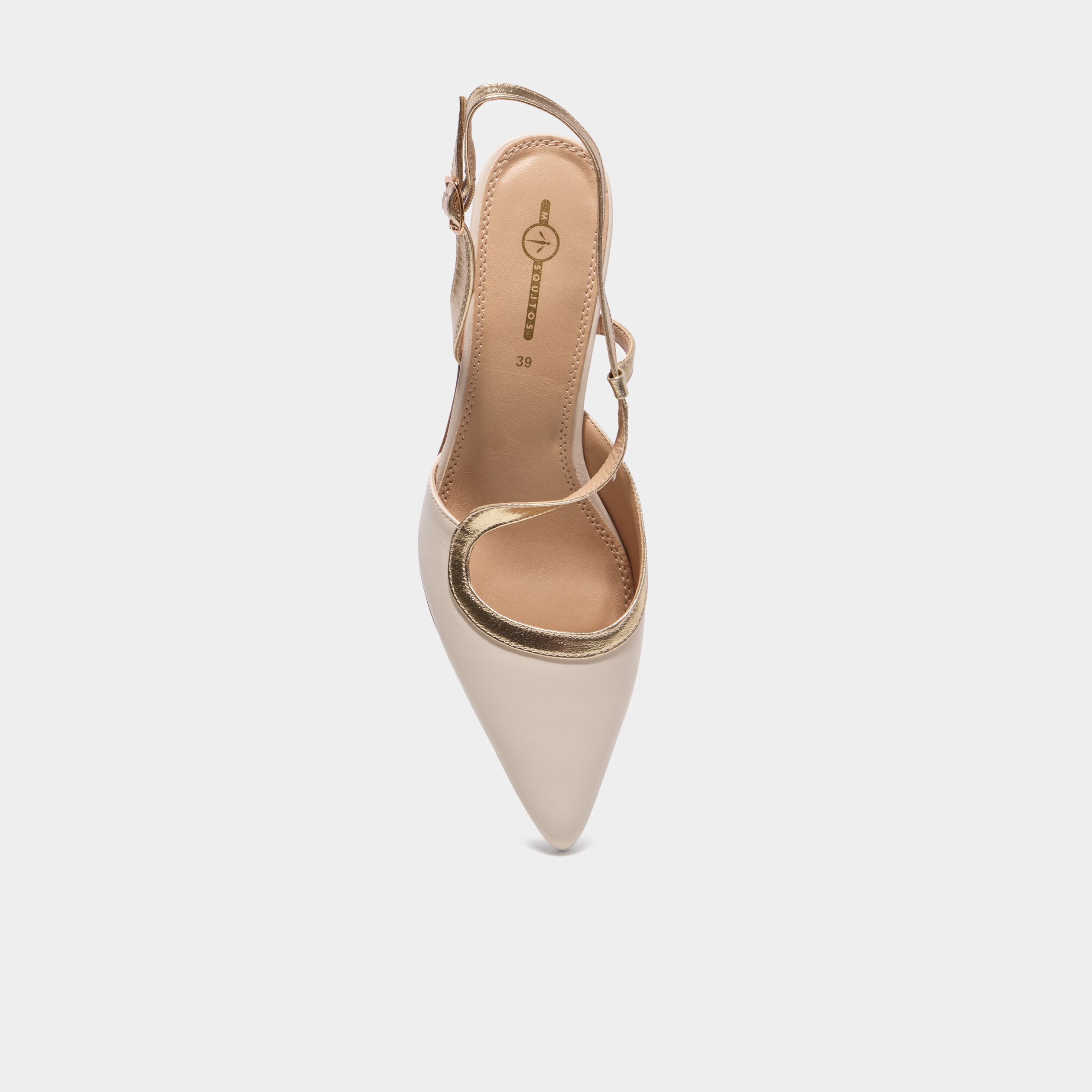 Escarpins &agrave; brides asym&eacute;triques ivoire femme