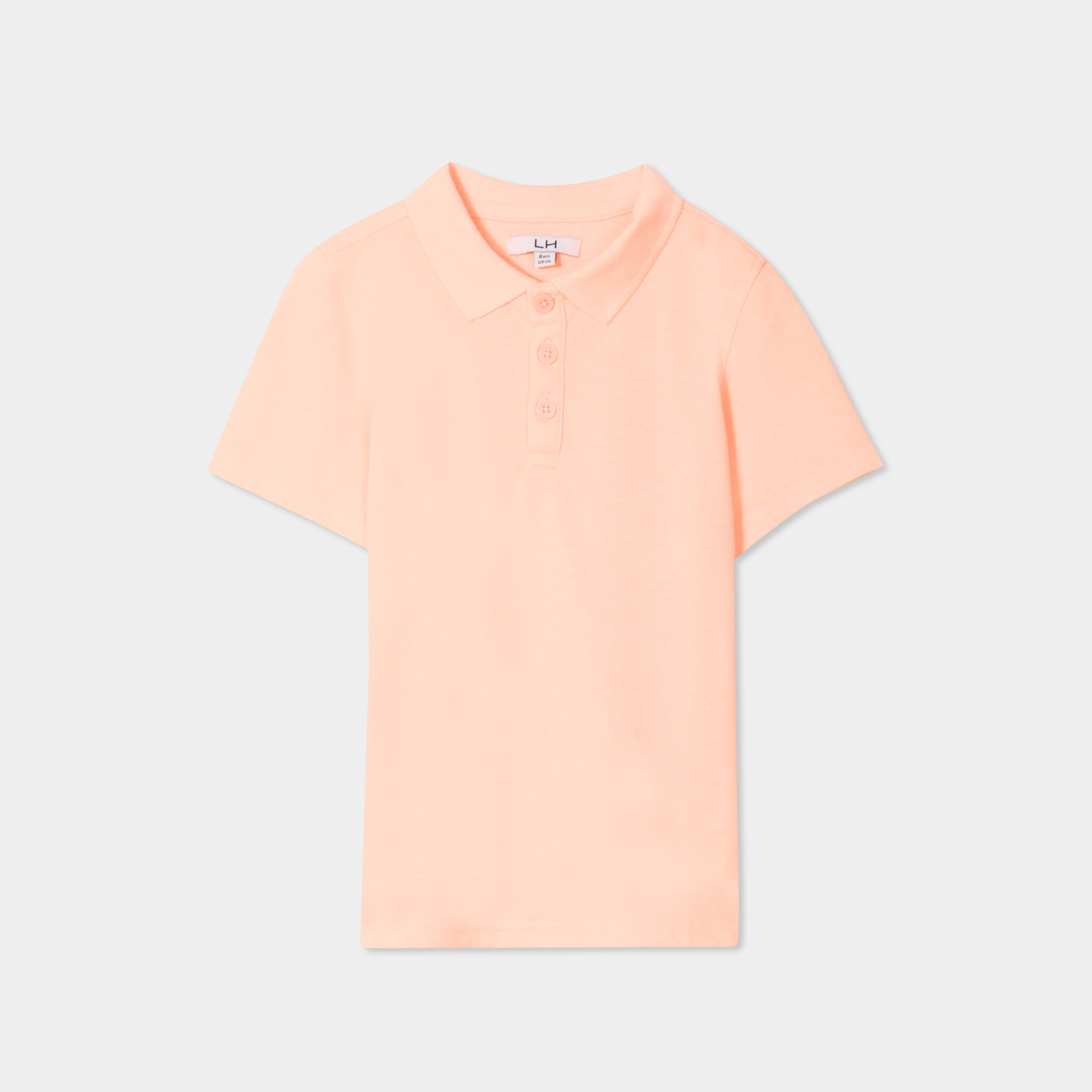 Polo manches courtes &agrave; d&eacute;tail brod&eacute; orange fluo gar&ccedil;on