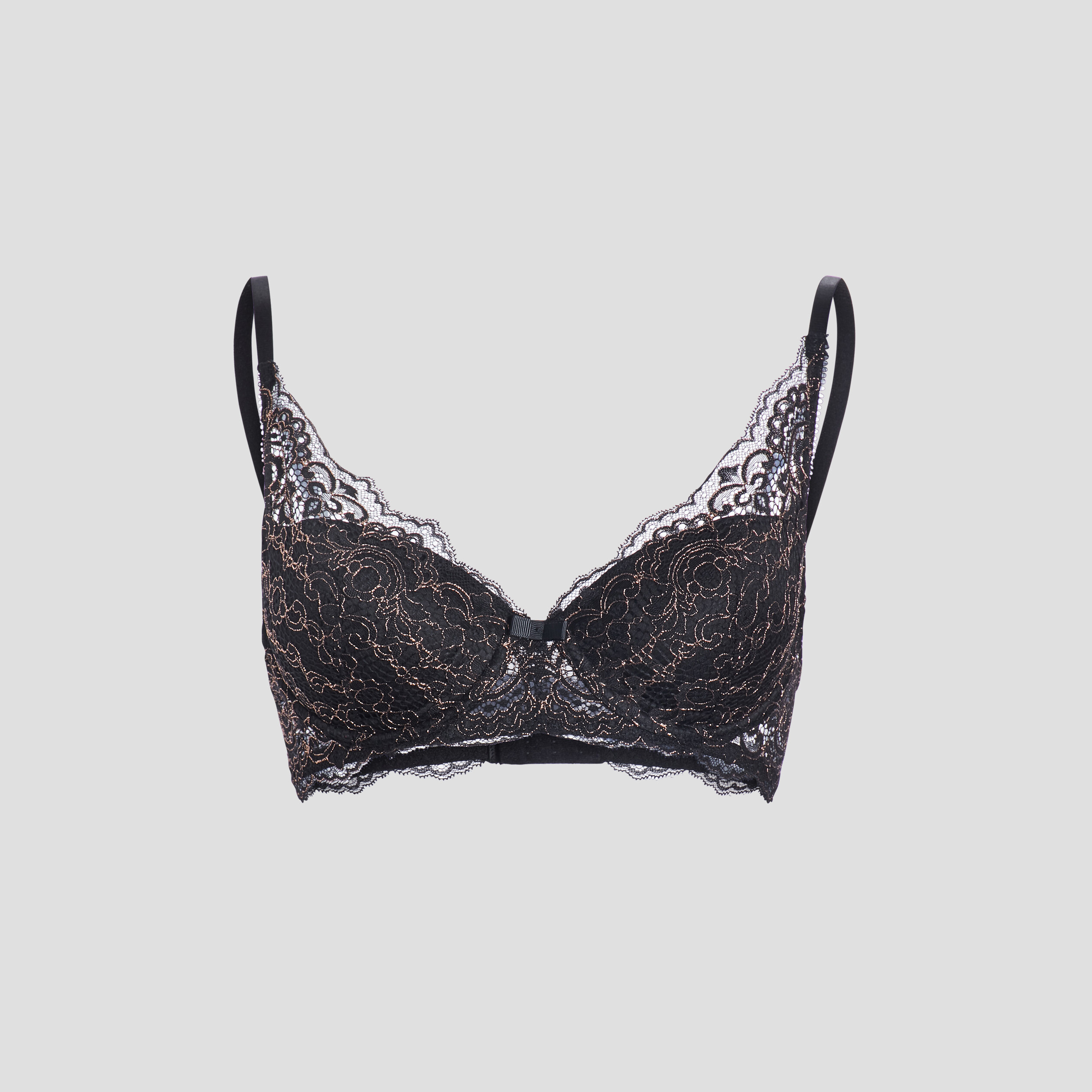 Soutien-gorge foulard en dentelle couleur bronze femme