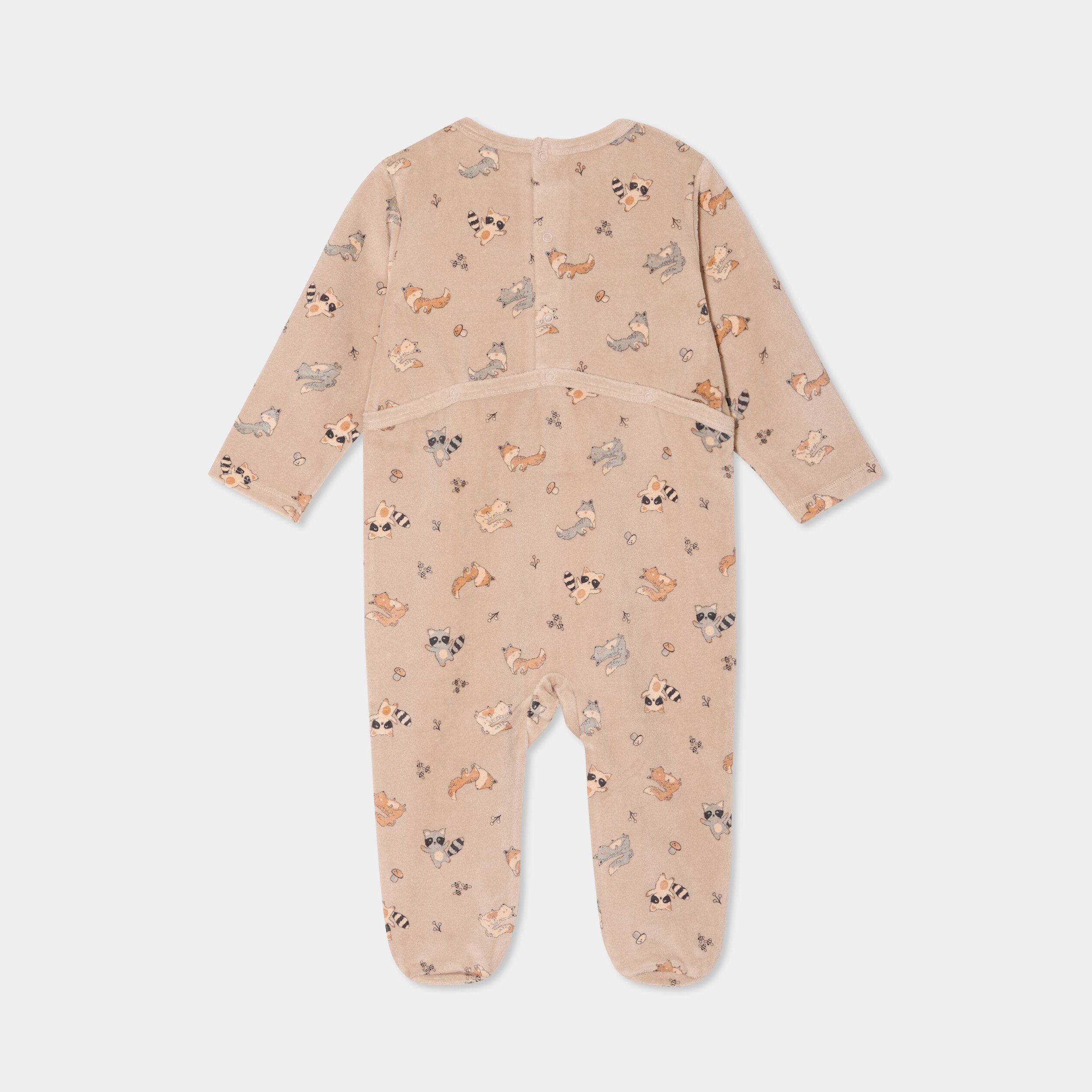 dors bien effet velours manches longues taupe bebeg Dors-bien effet velours manches longues taupe bébé garçon