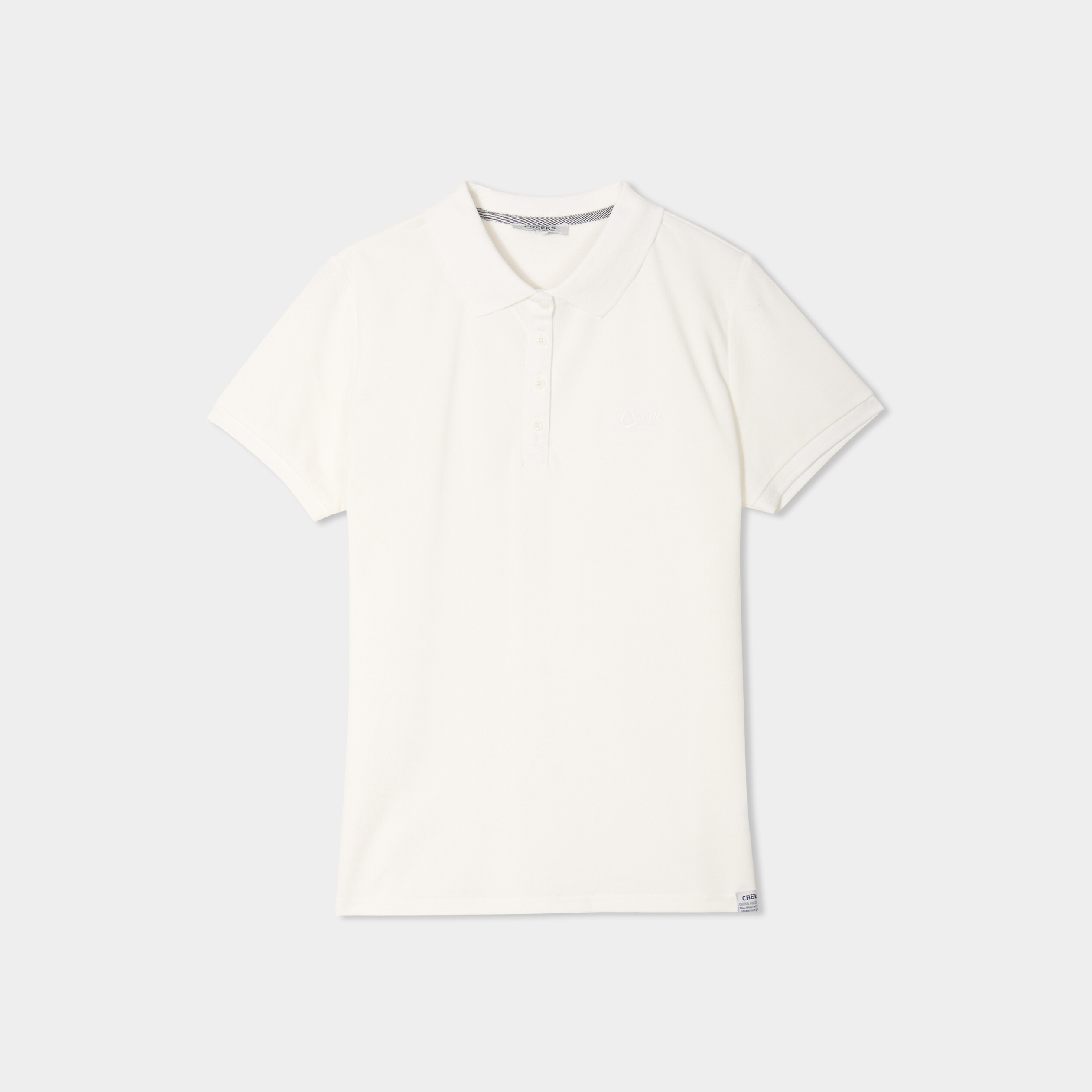 polo ajuste manches courtes coton blanc femme Polo ajusté manches courtes coton blanc femme