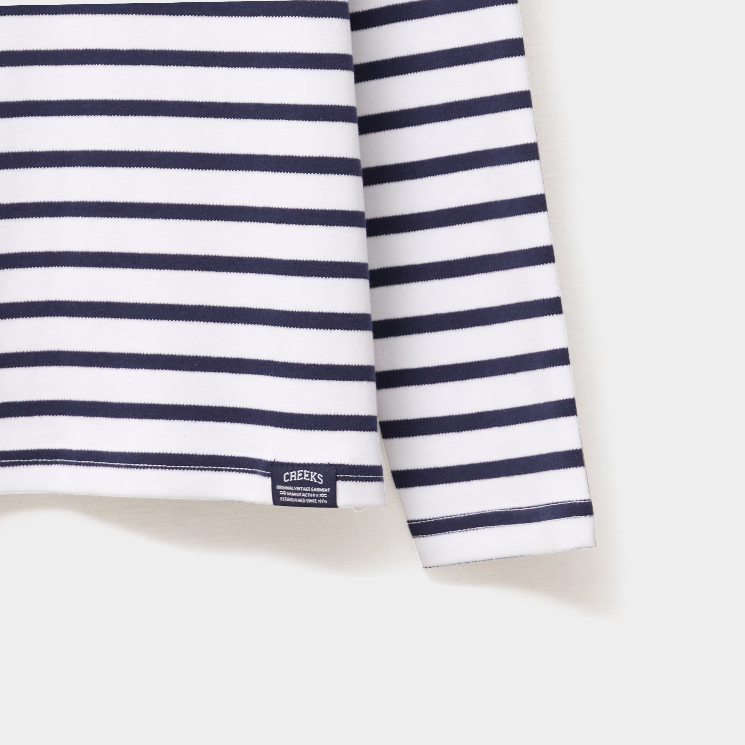 T-shirt marini&egrave;re manches longues coton ecru fille