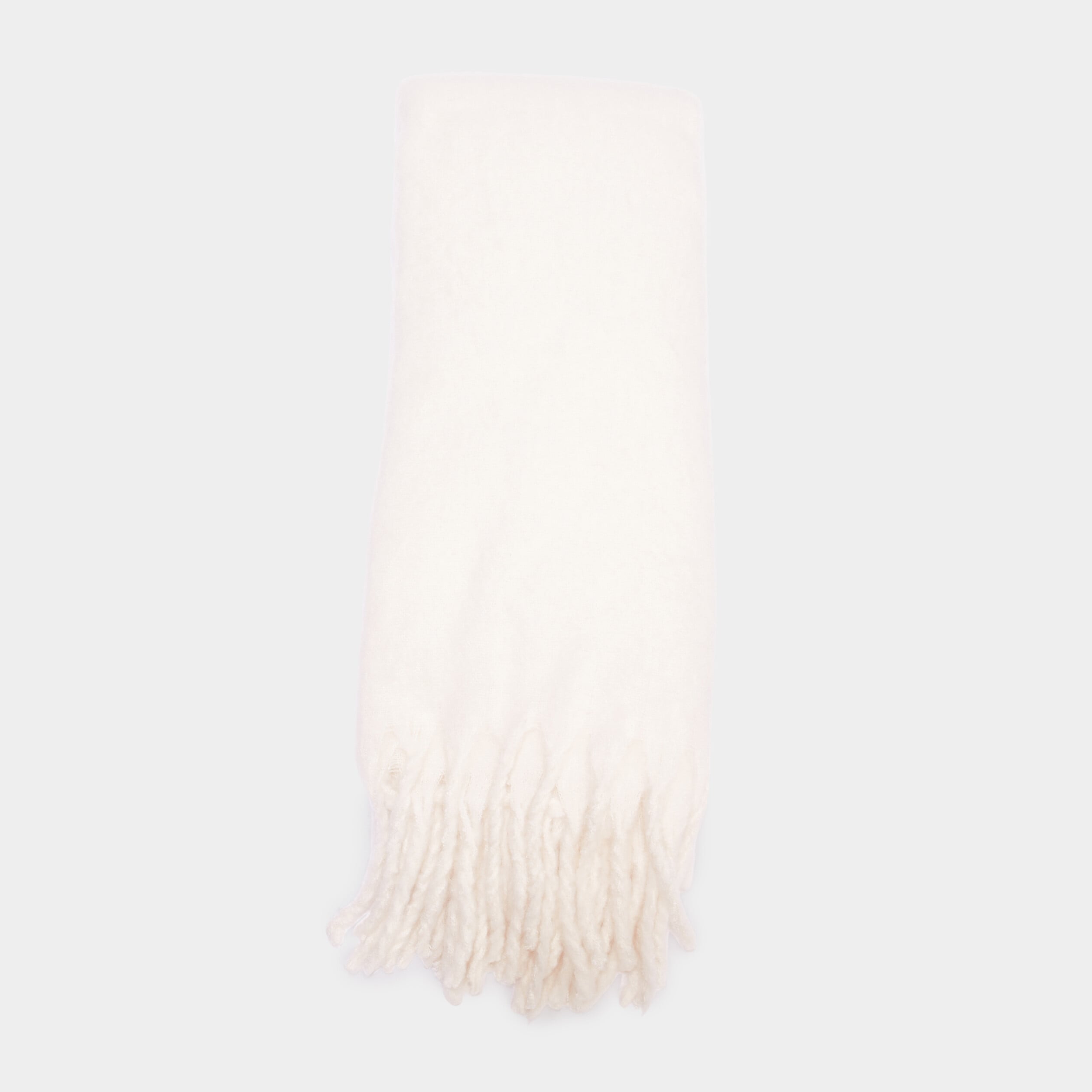 &Eacute;charpe &agrave; franges ivoire femme