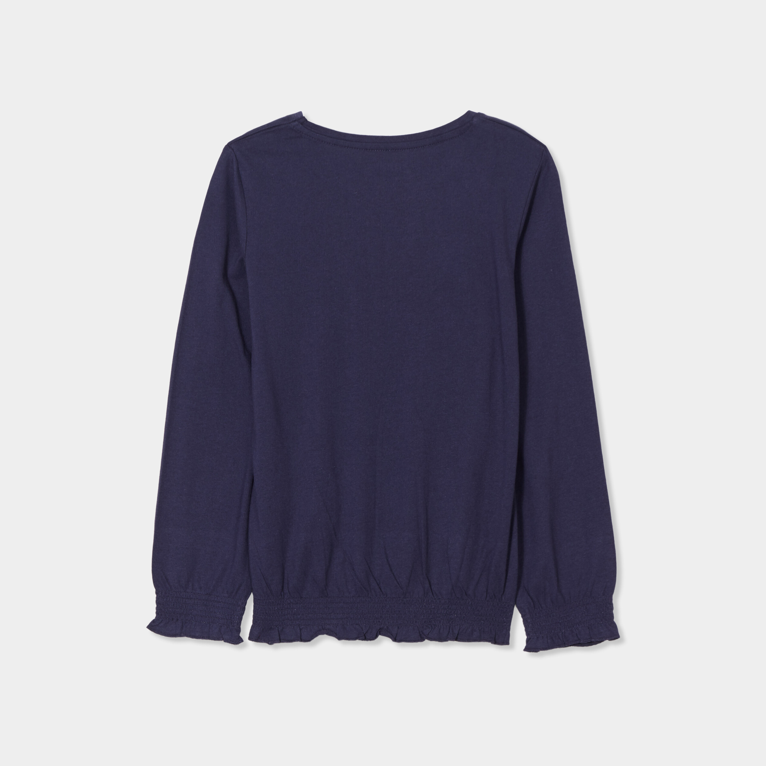 t shirt taille smockee coton creeks bleu marine fille T-shirt taille smockée coton Creeks bleu marine fille