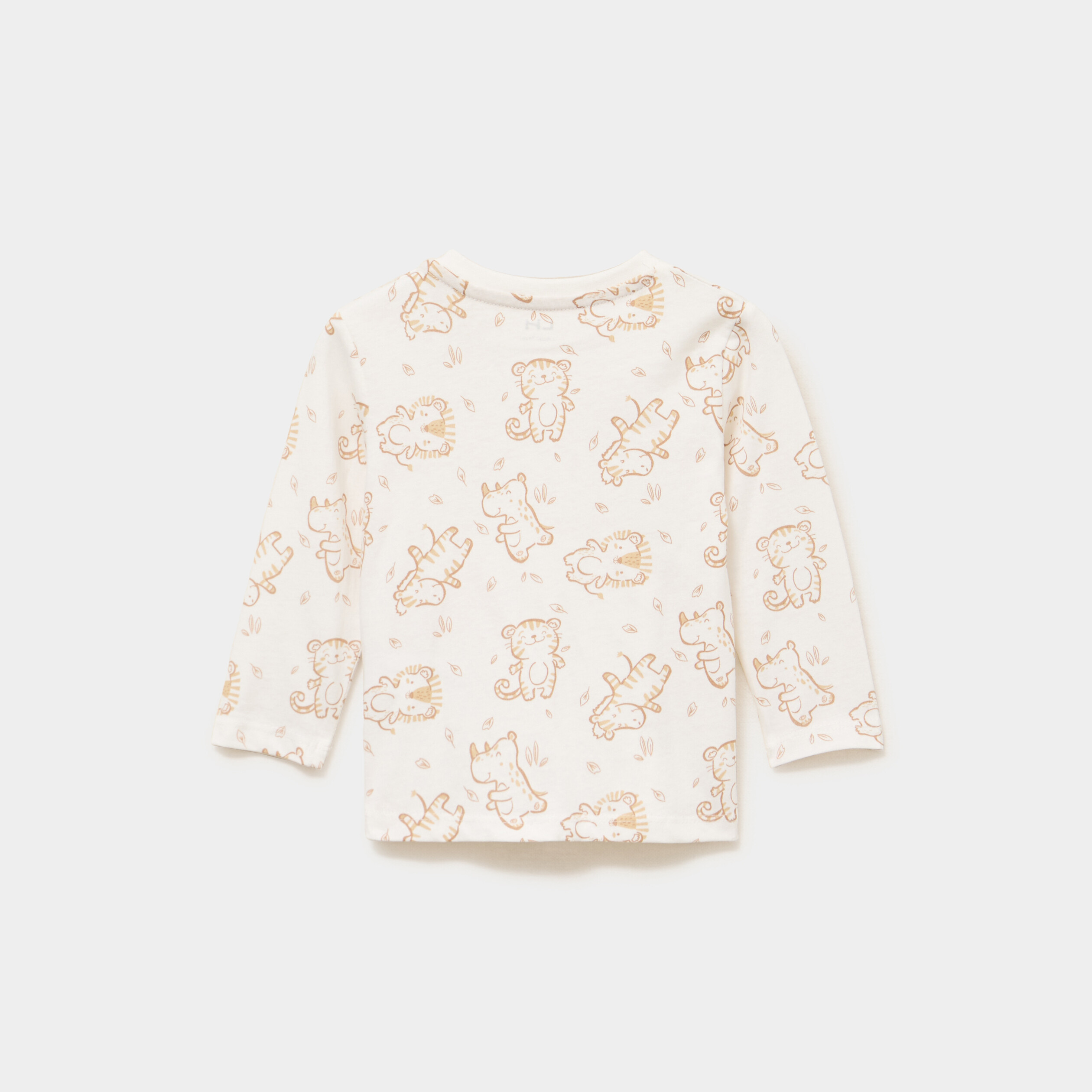 T-shirt manches longues coton beige b&eacute;b&eacute; gar&ccedil;on