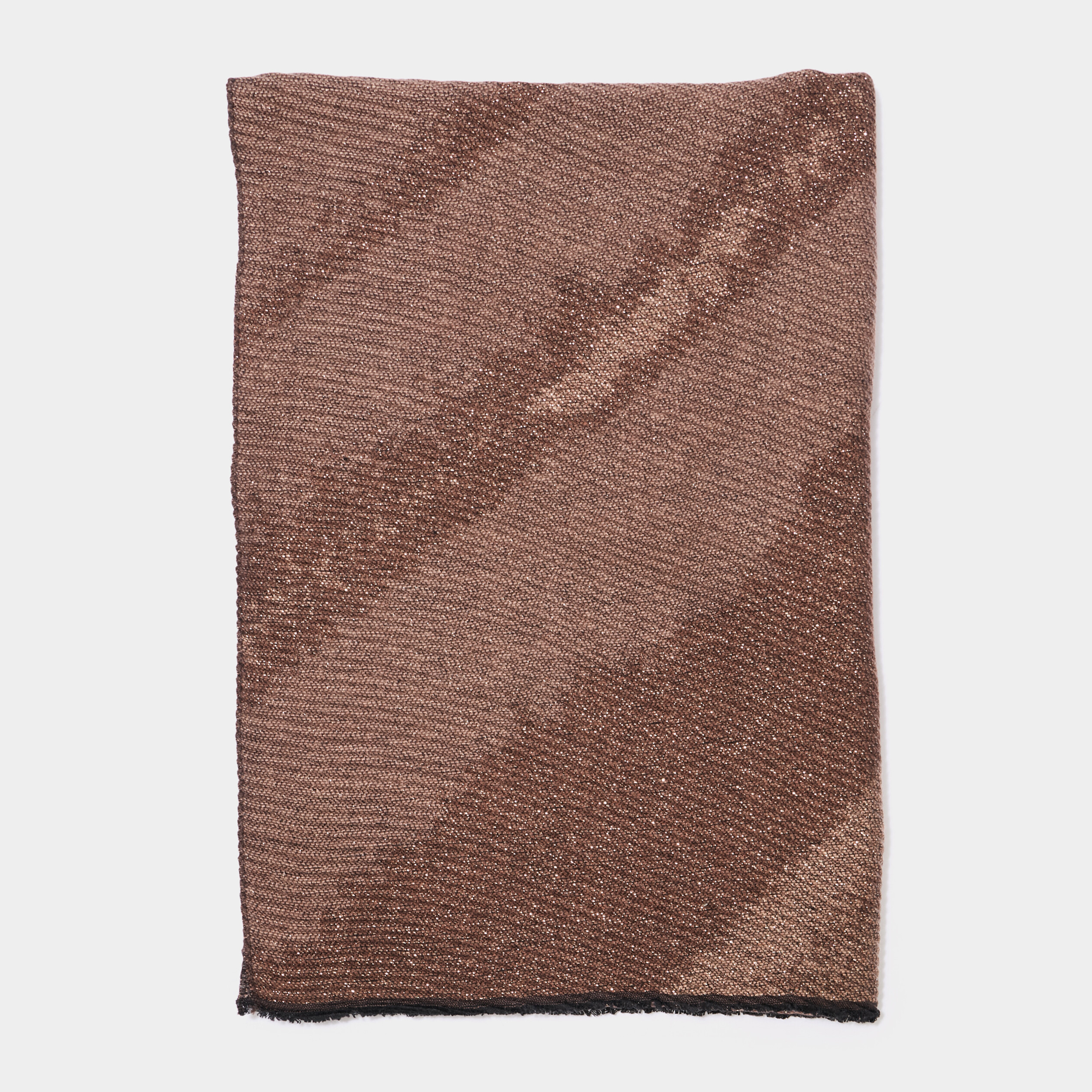 &Eacute;charpe fils m&eacute;tallis&eacute;s marron fonc&eacute; femme