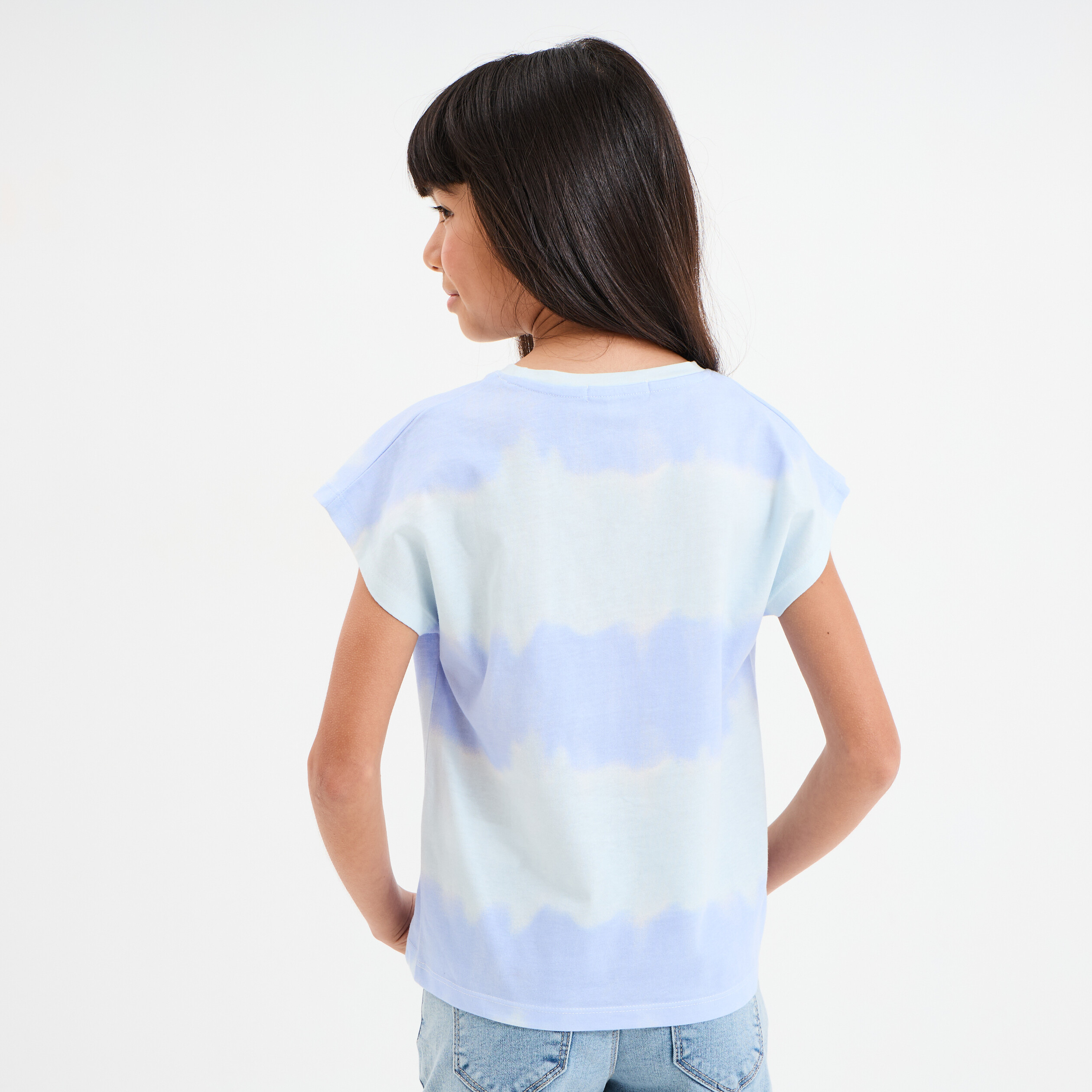 T-shirt manches courtes coton ecru fille