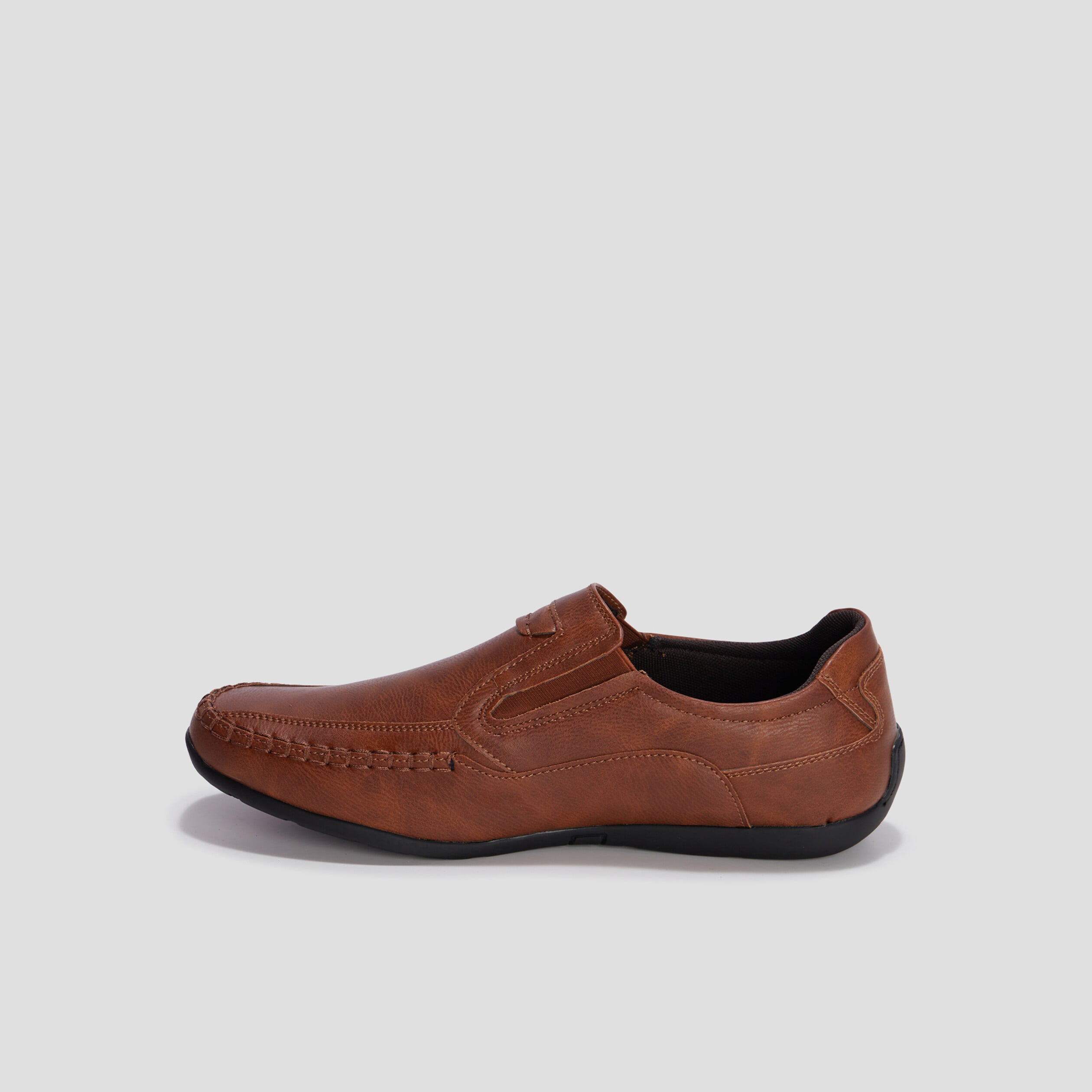 Mocassins confort &agrave; bout carr&eacute; marron homme