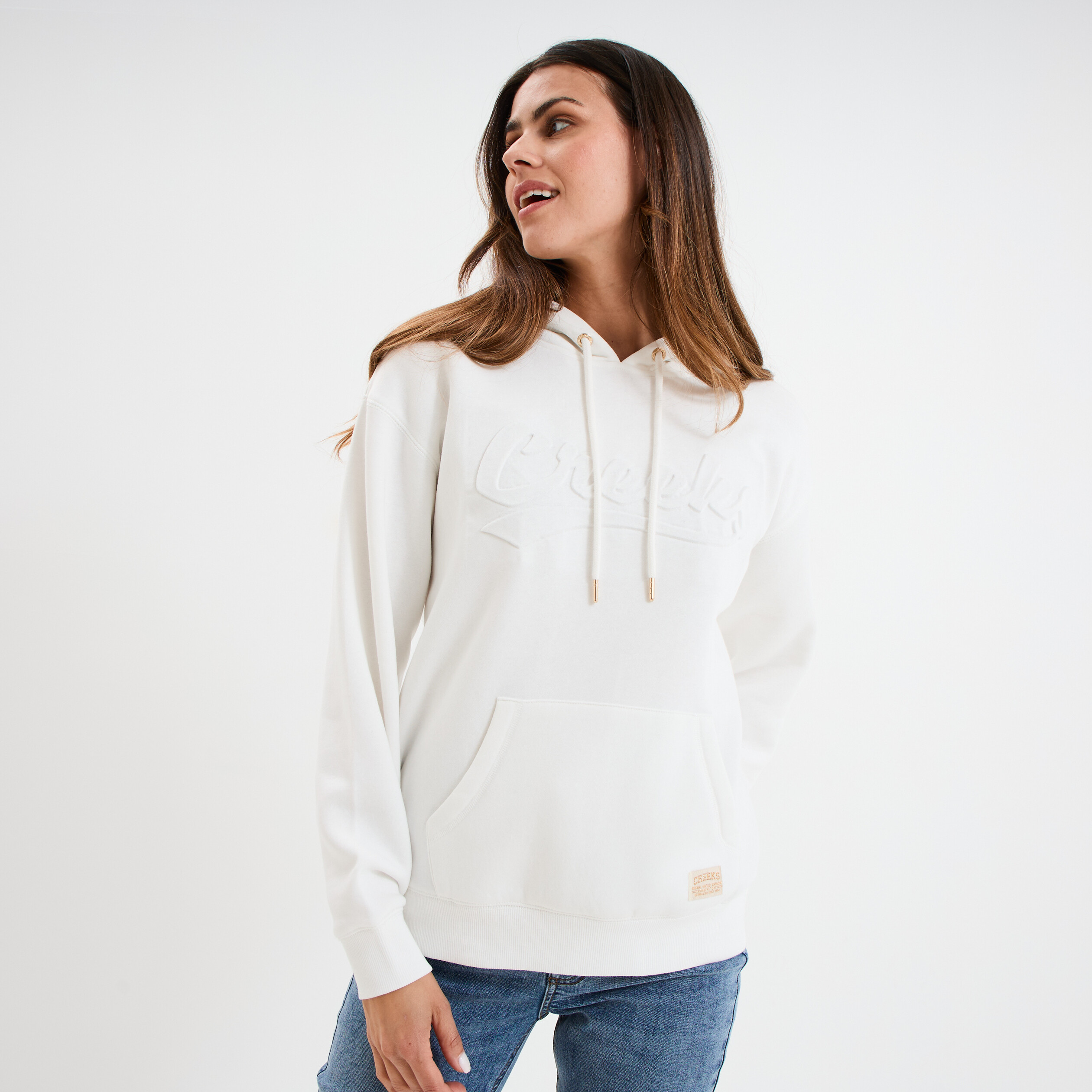 sweat a capuche hoodie creeks original blanc femme Sweat à capuche hoodie Creeks Original blanc femme