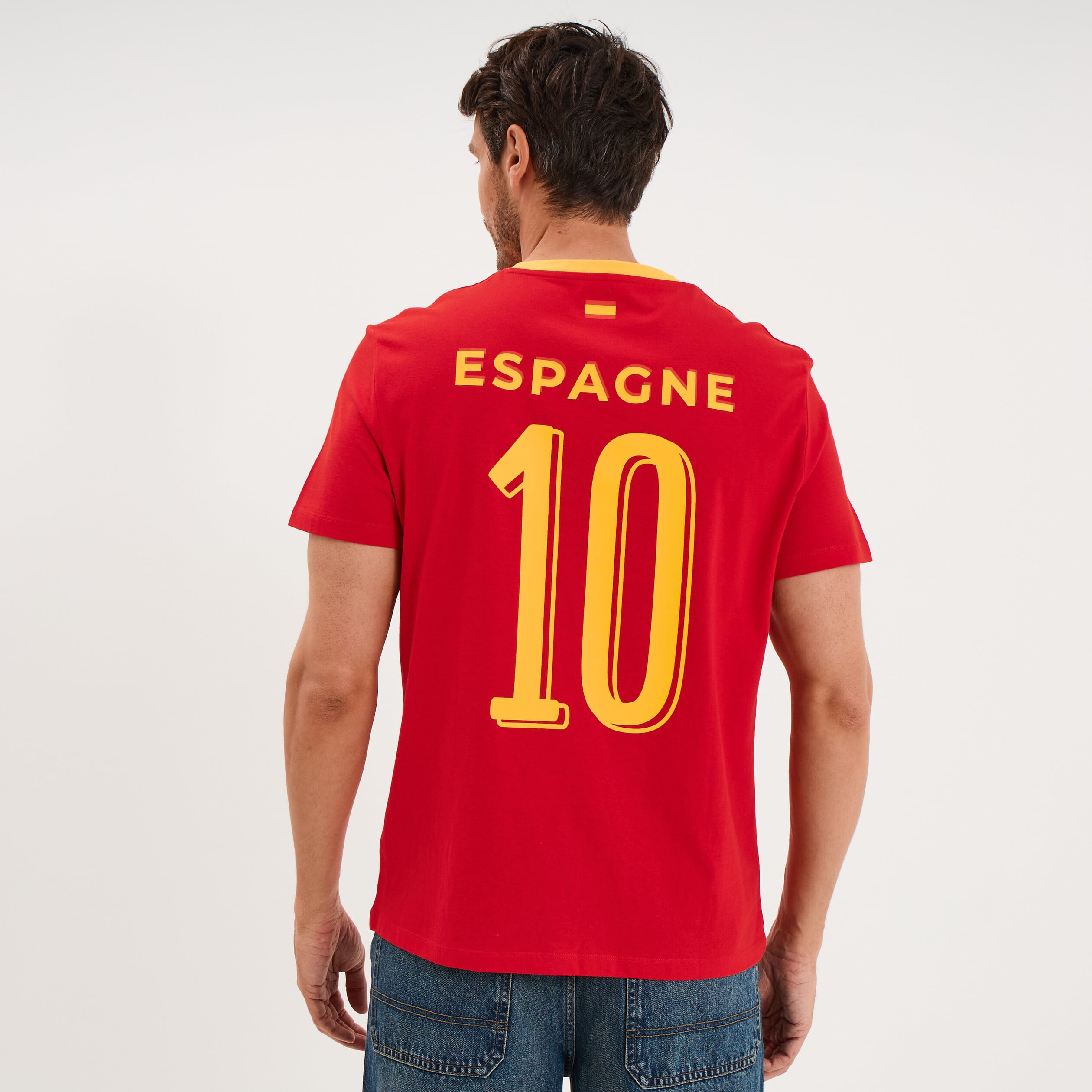 T-shirt maillot de football Espagne rouge mixte