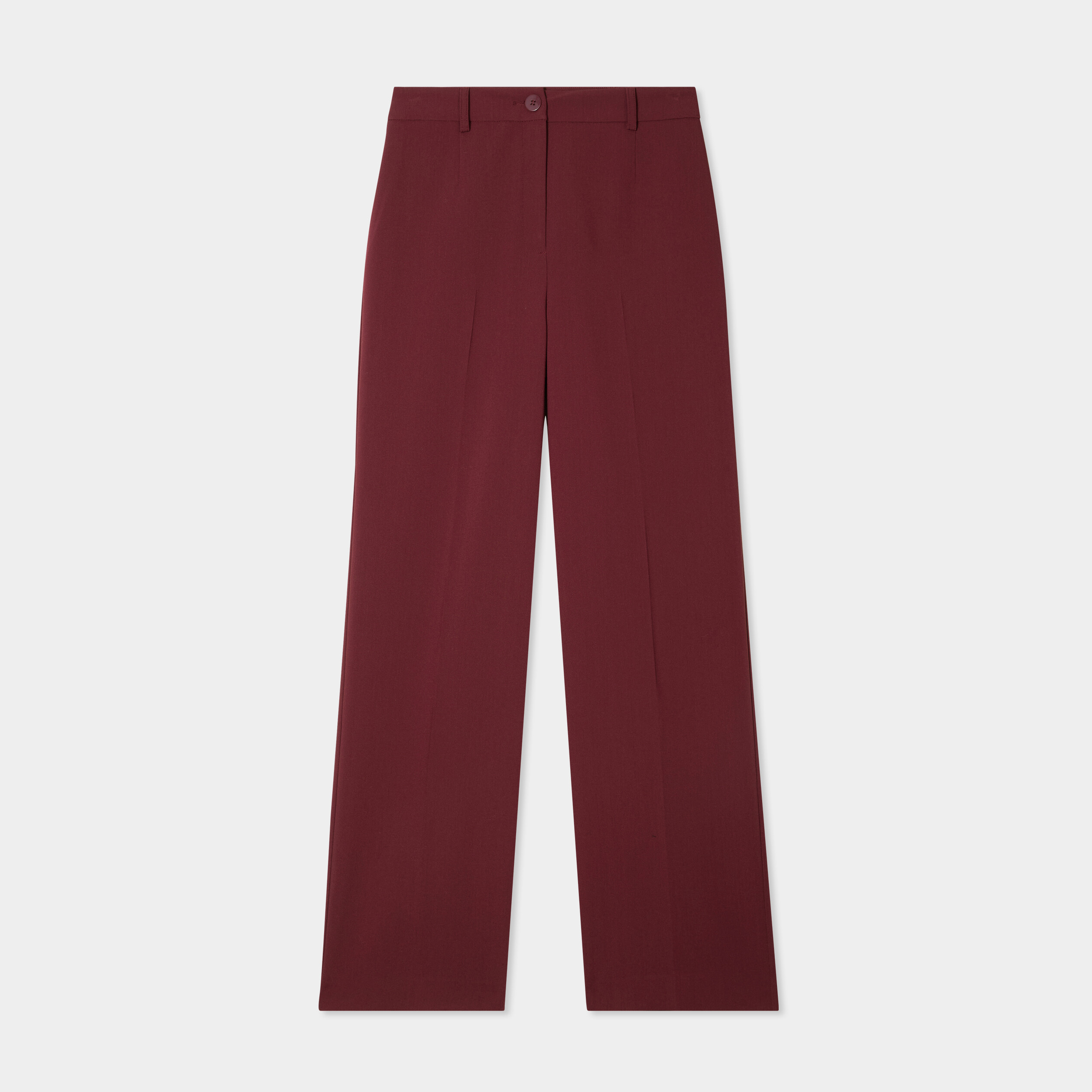 pantalon droit avec pinces violet fonce femme Pantalon droit avec pinces violet foncé femme