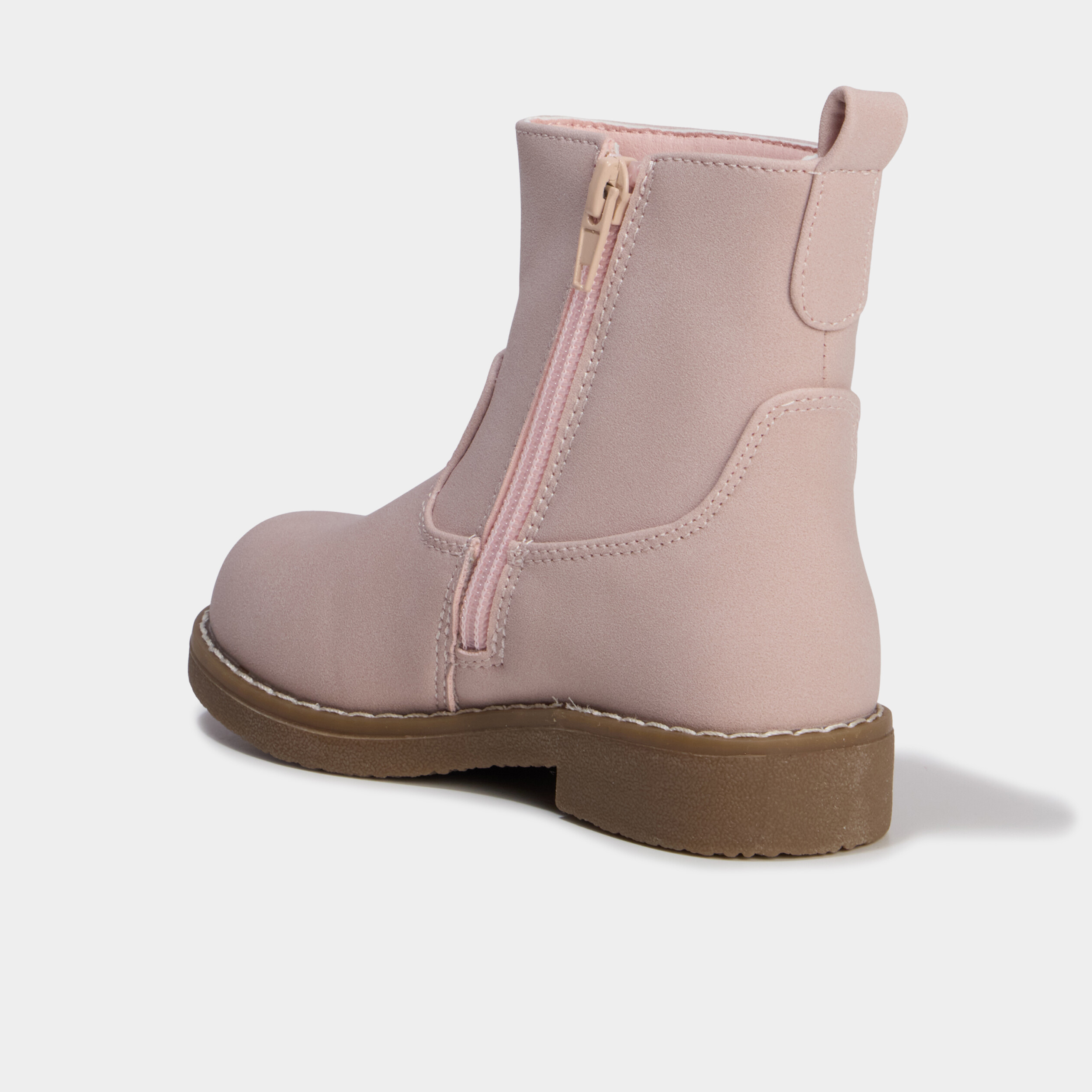Bottines fourr&eacute;es plates rose fille