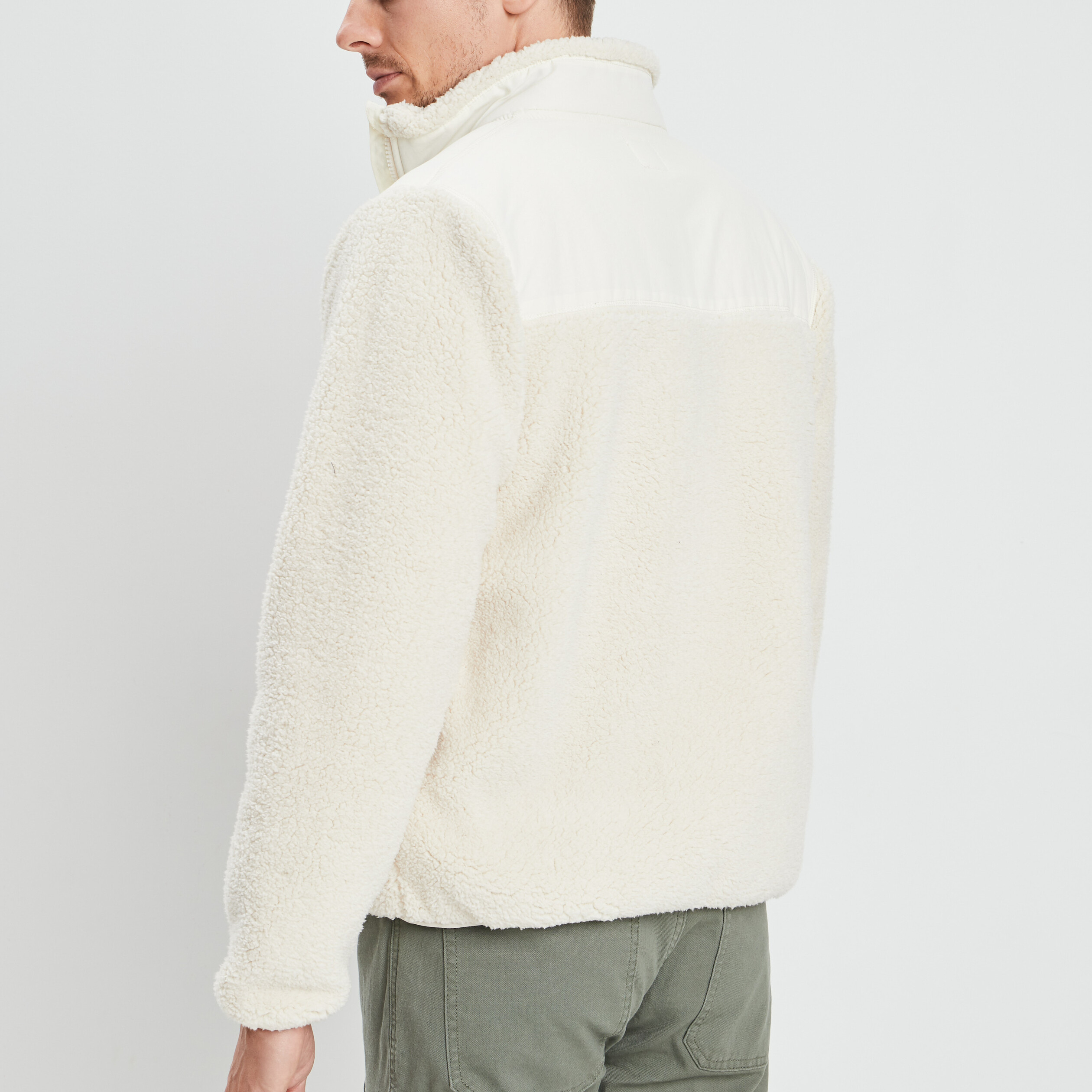 veste polaire avec col montant ivoire homme Veste polaire avec col montant ivoire homme