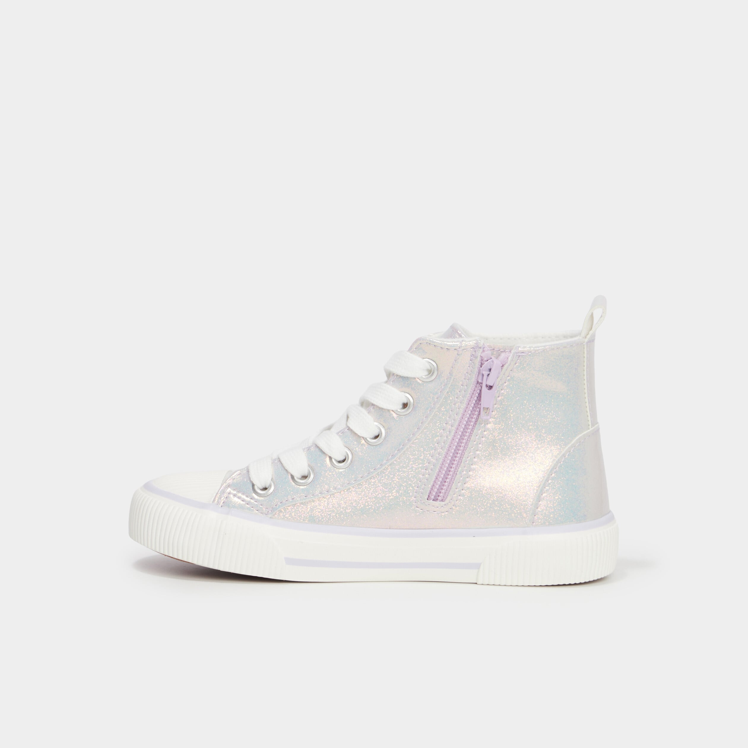 Baskets montantes zipp&eacute;es bout renforc&eacute; violet fille