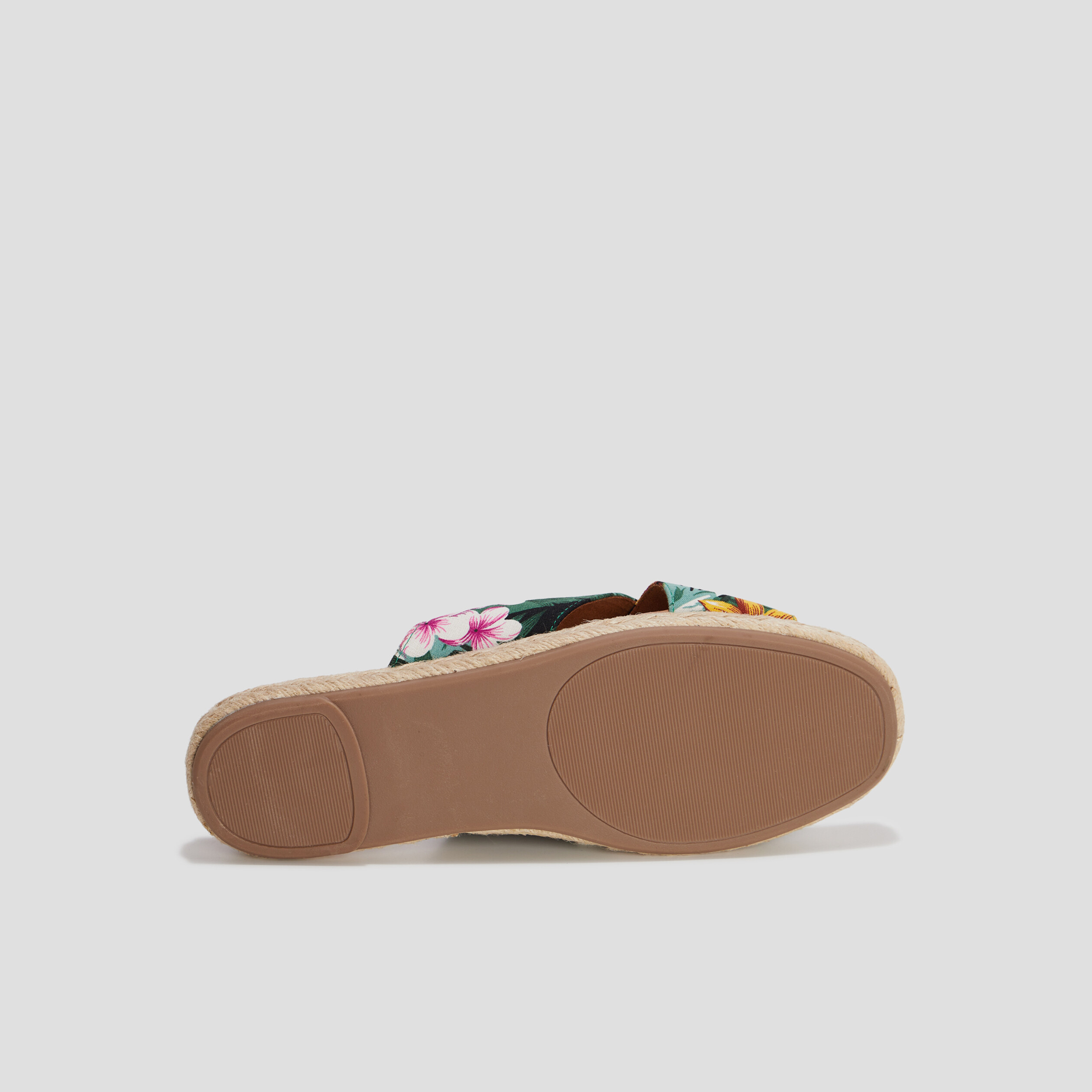 mules avec brides croisees en toile multicolore femme Mules avec brides croisées en toile multicolore femme
