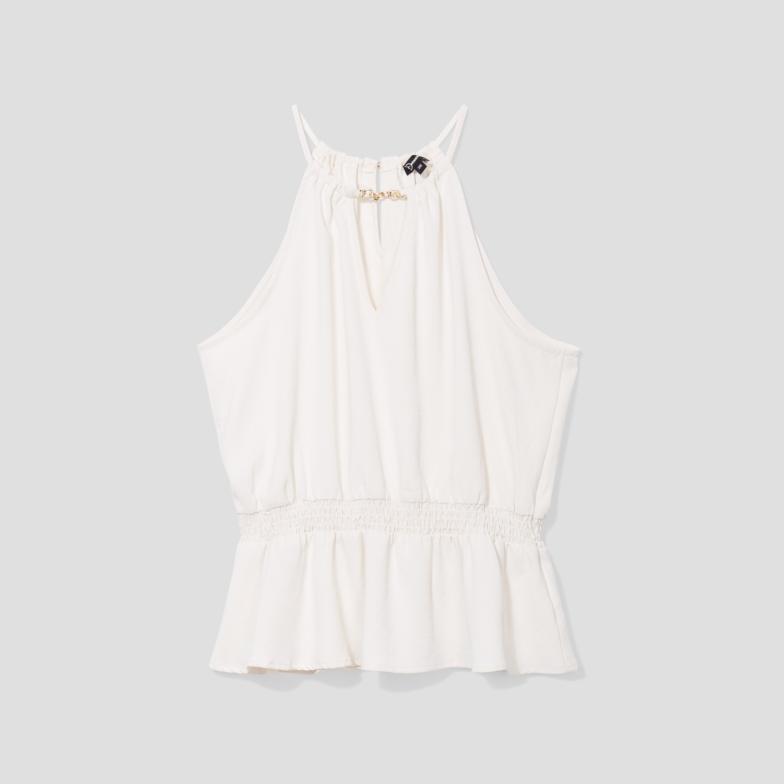 Blouse col avec chaîne Mosquitos blanc femme