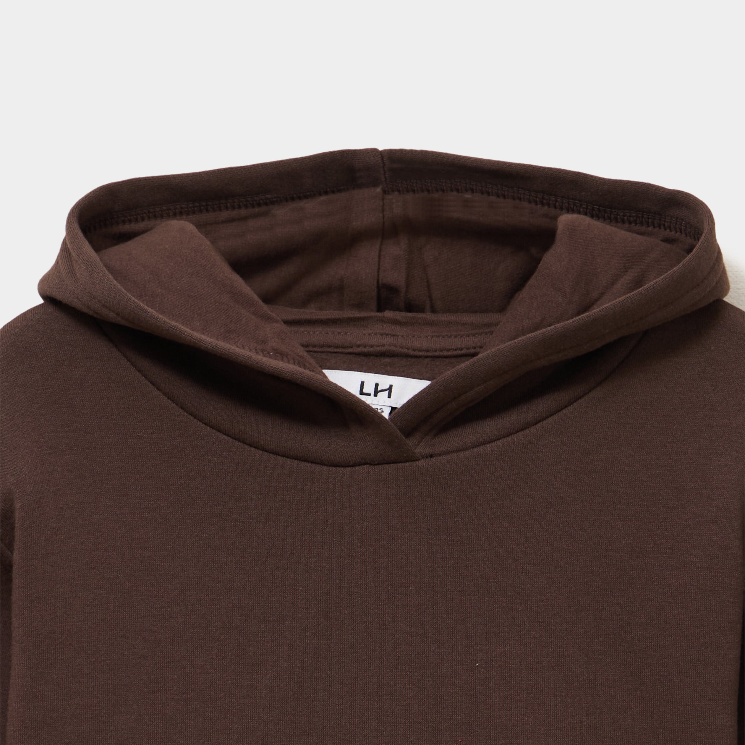 Sweat &agrave; capuche hoodie relax molleton marron fonc&eacute; fille