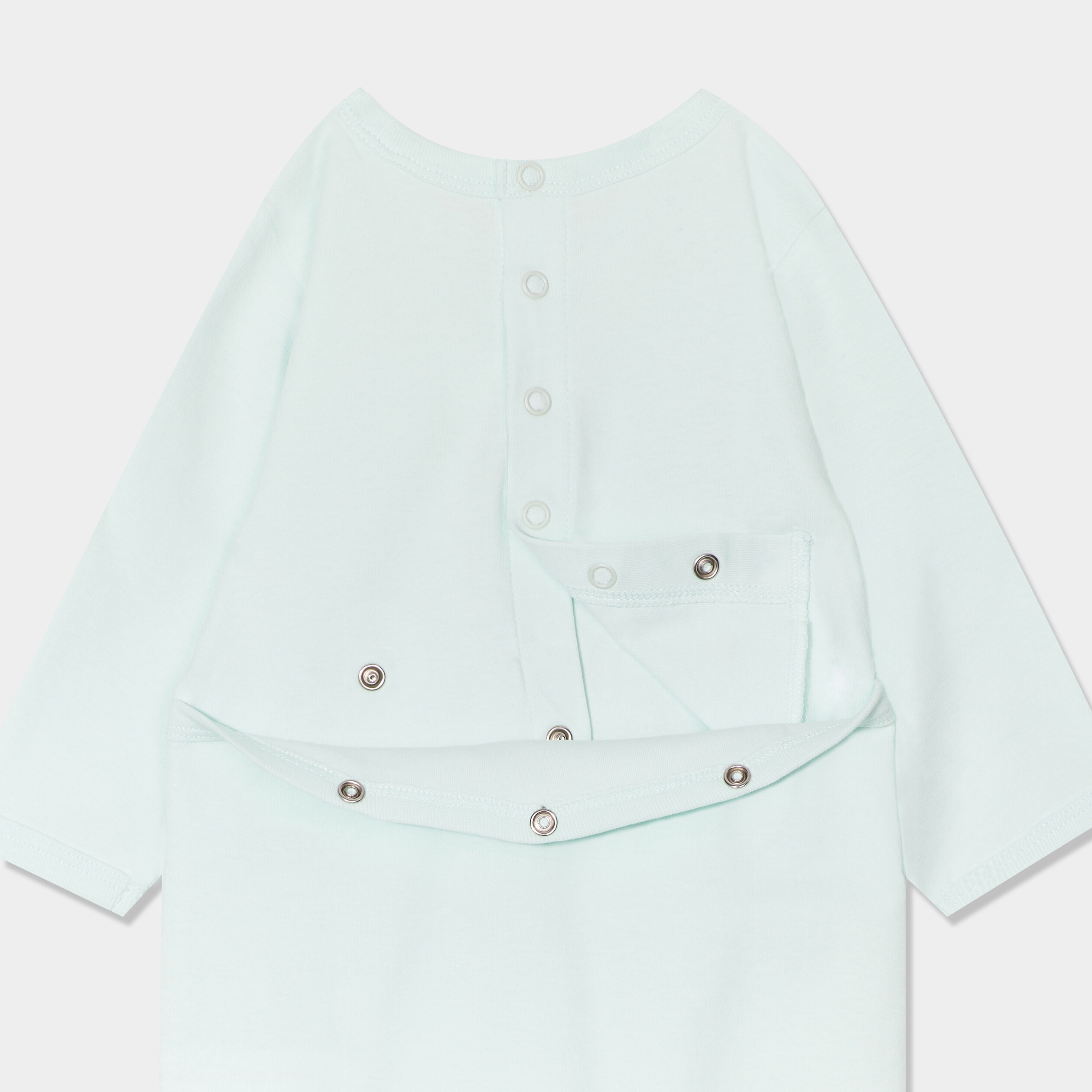 dors bien manches longues boutonne coton vert clair bebeg Dors-bien manches longues boutonné coton vert clair bébé garçon