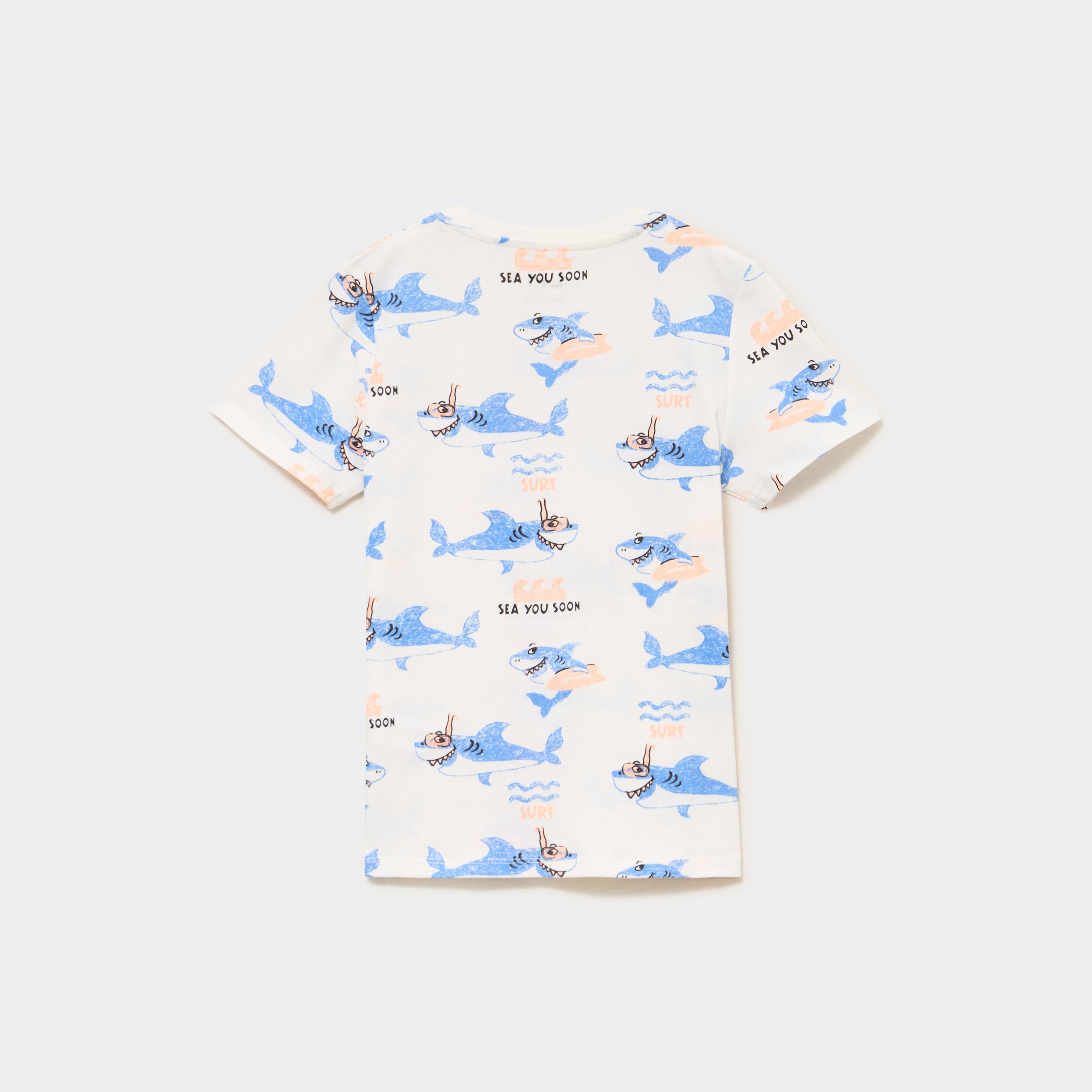 T-shirt manches courtes coton ecru gar&ccedil;on