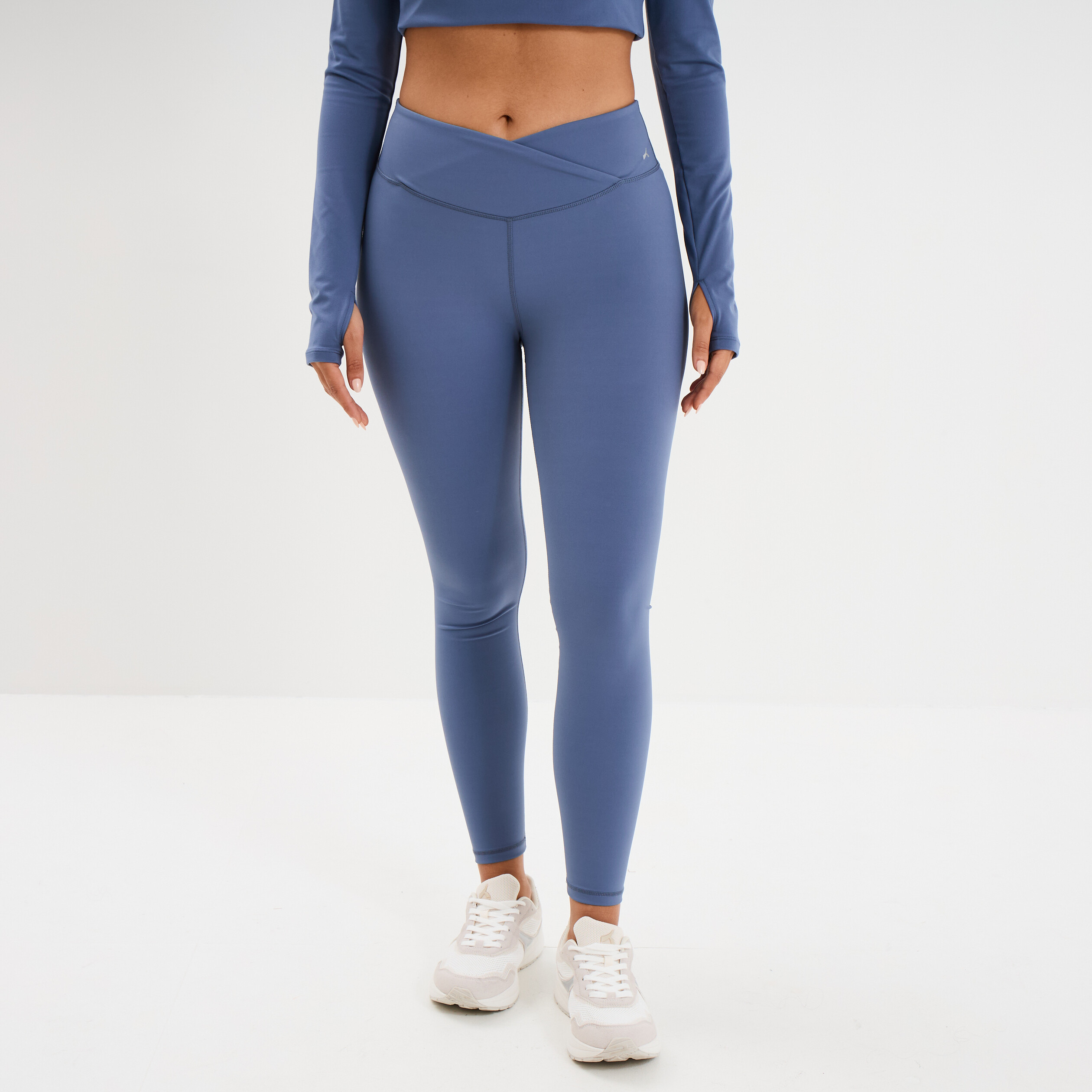 Legging de sport taille haute bleu fonc&eacute; femme