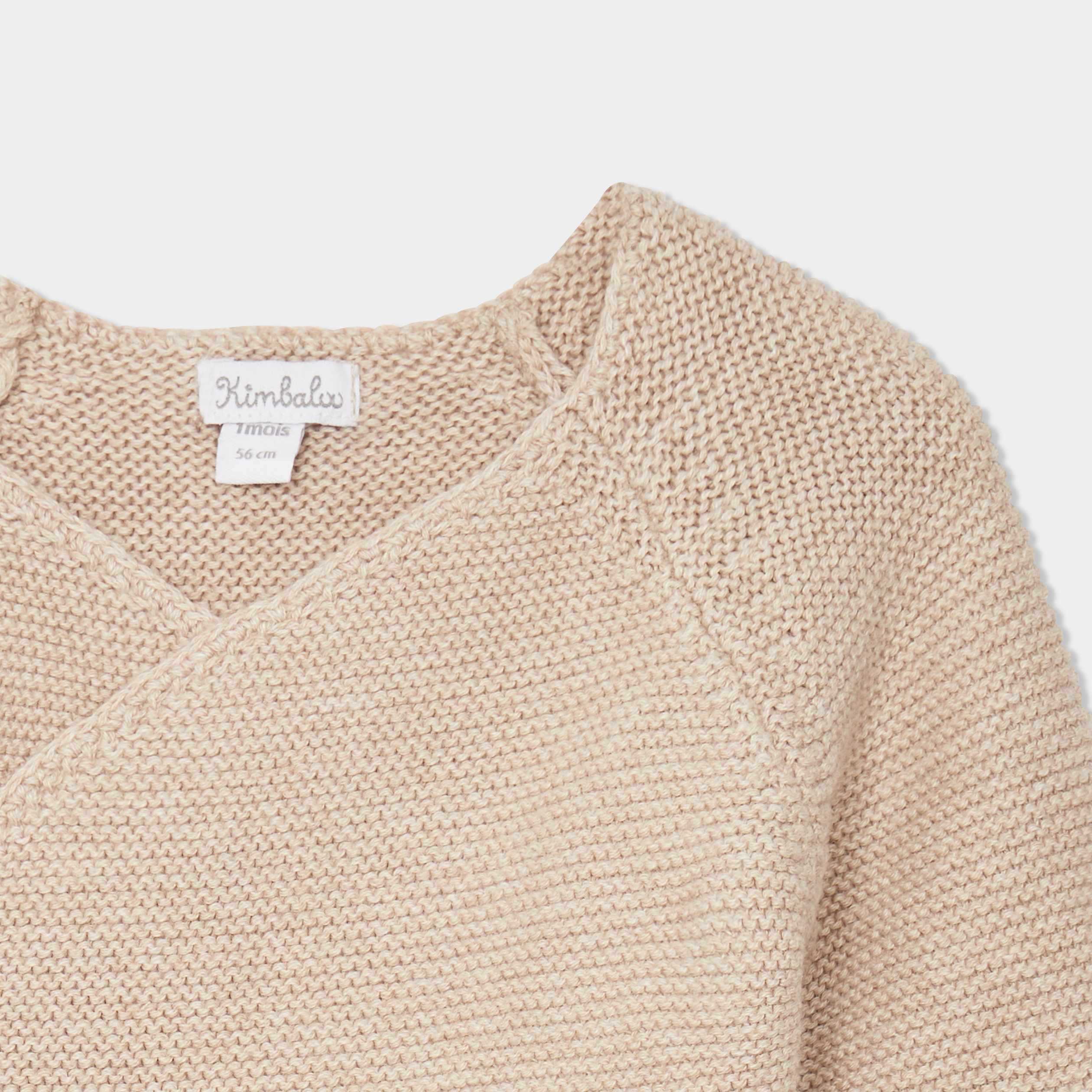 brassiere naissance tricot nouee coton taupe bebe Brassière naissance tricot nouée coton taupe bébé