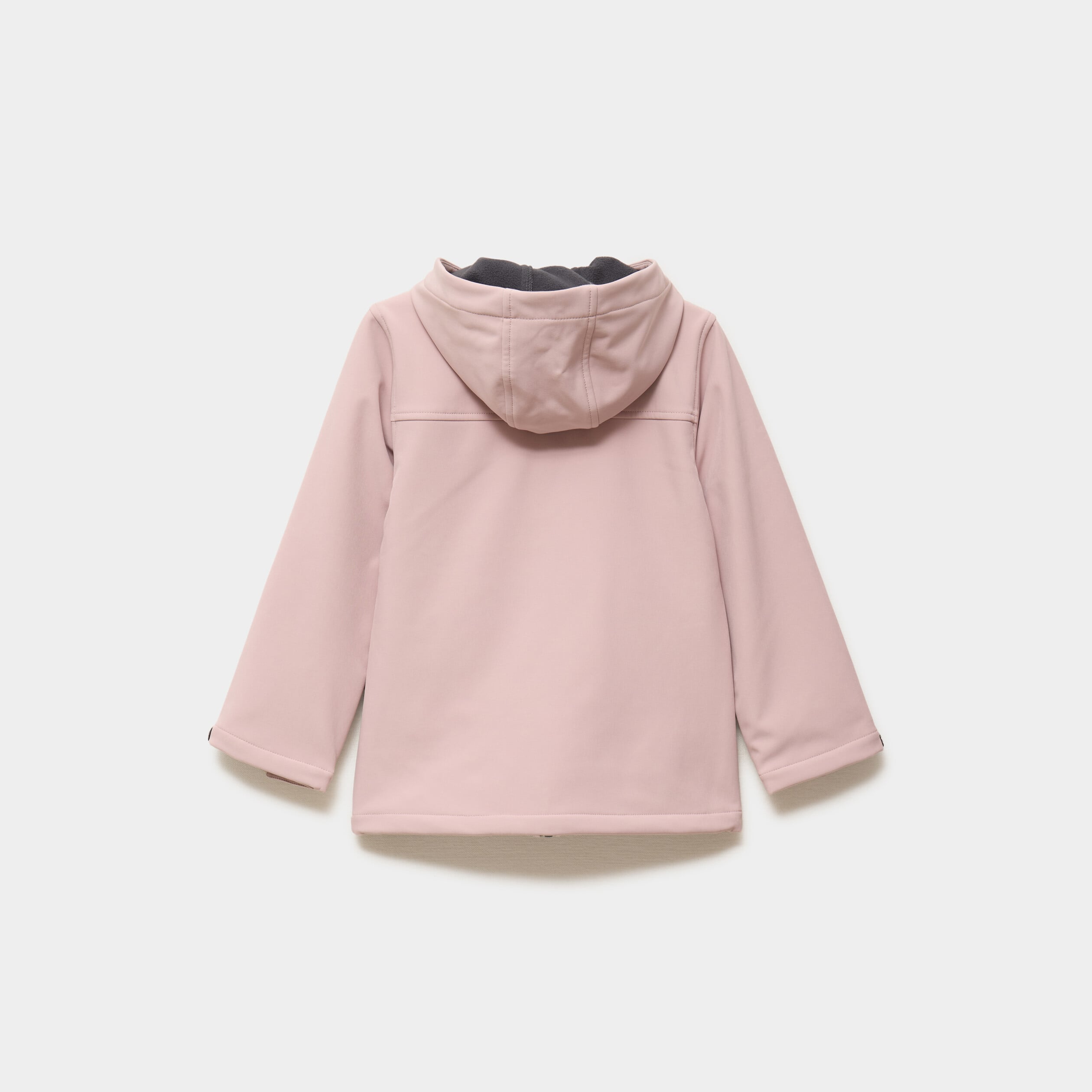 Blouson fourr&eacute; d&eacute;perlant &agrave; capuche rose poudr&eacute;e fille