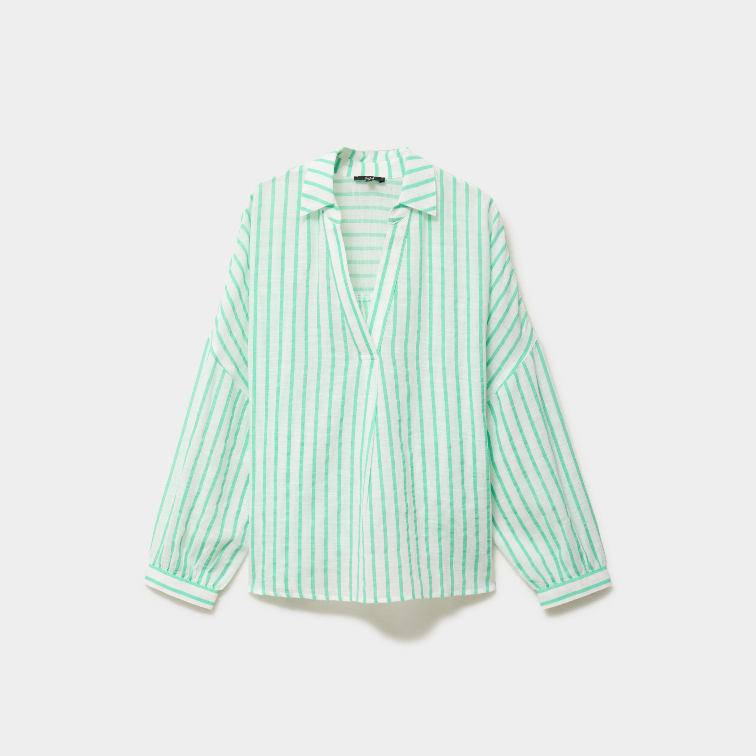 Blouse manches longues ample coton blanc femme
