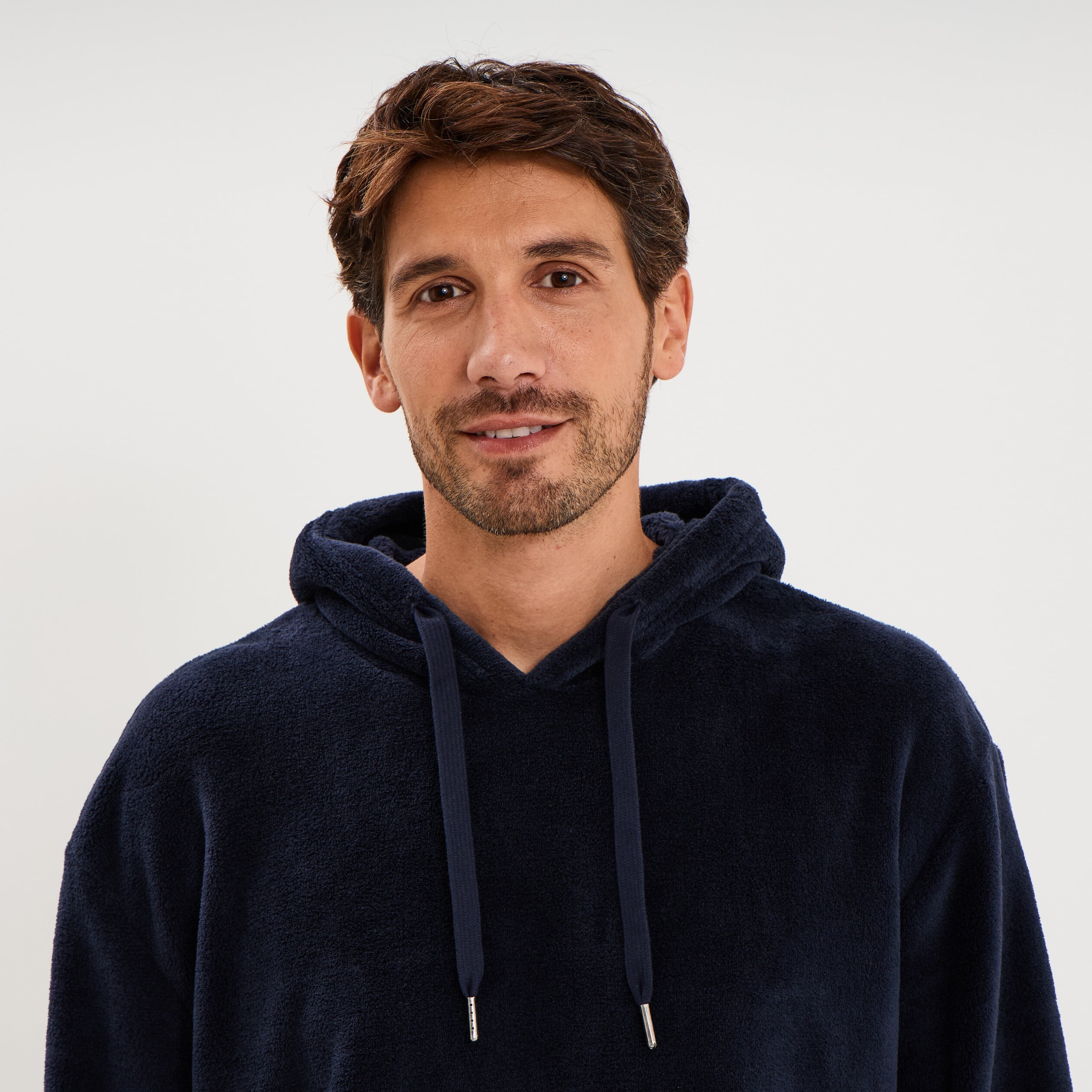 Ensemble pyjama velours avec sweat bleu fonc&eacute; homme