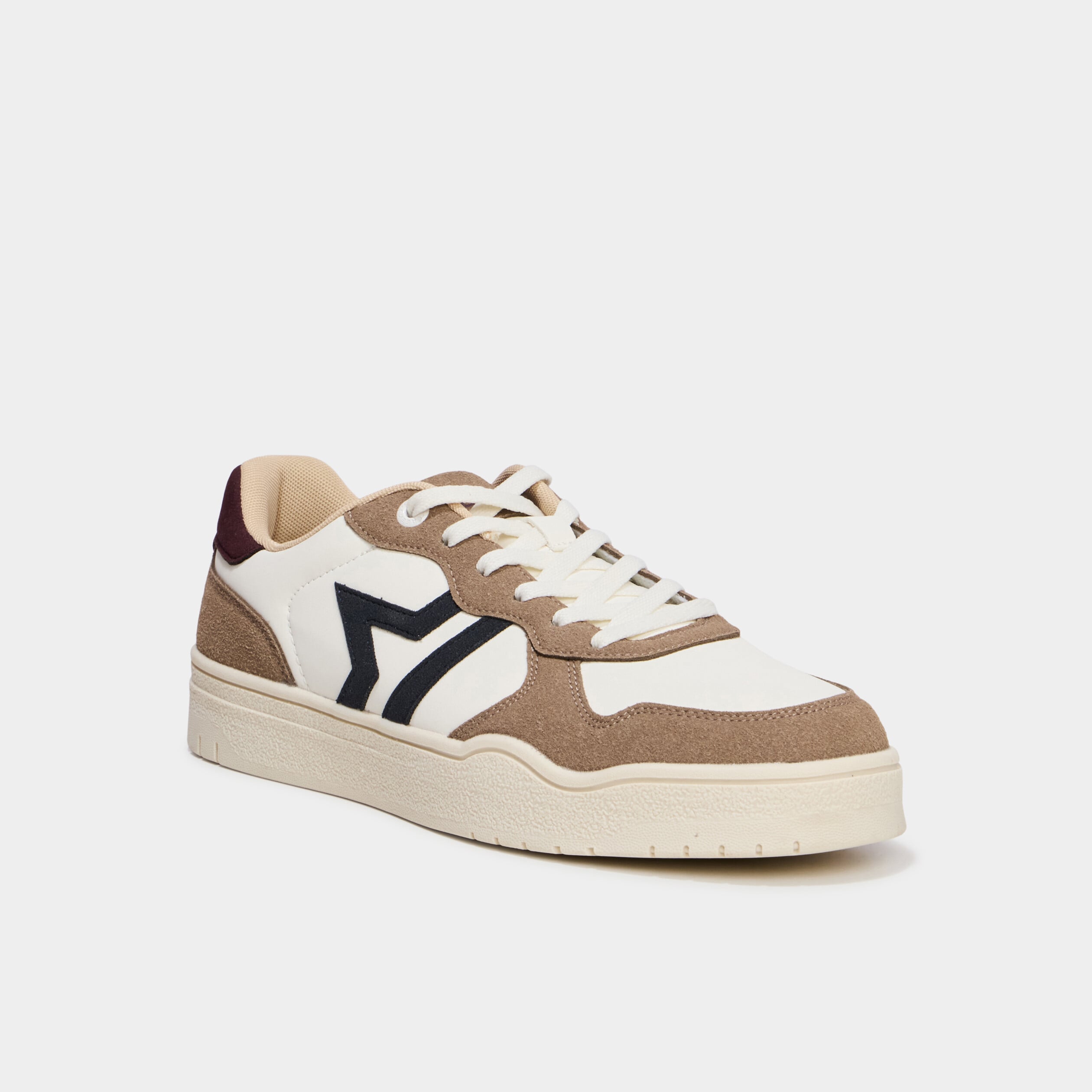 Baskets &agrave; lacets avec semelle &eacute;paisse gris homme