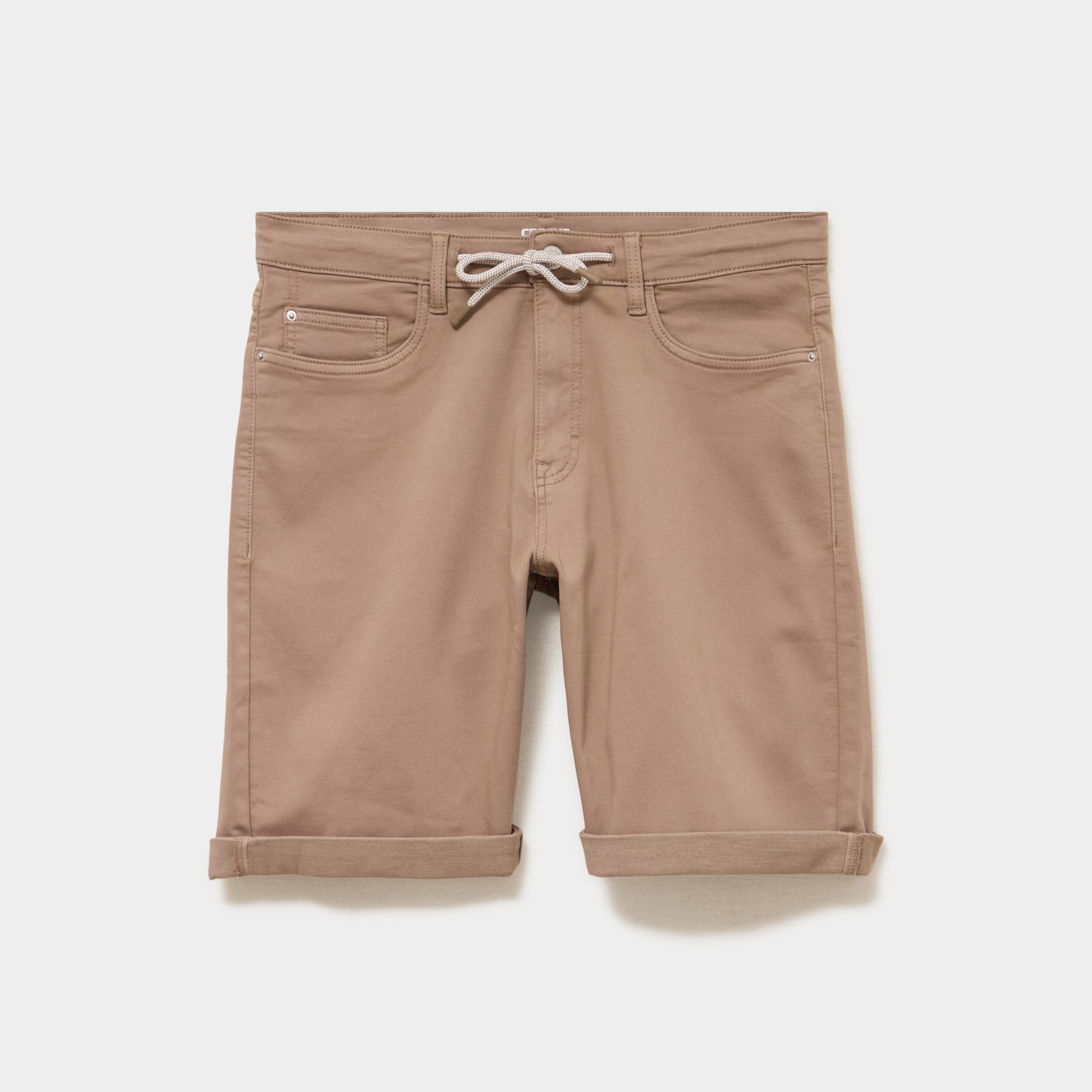 Bermuda en jean straight 5 poches marron homme