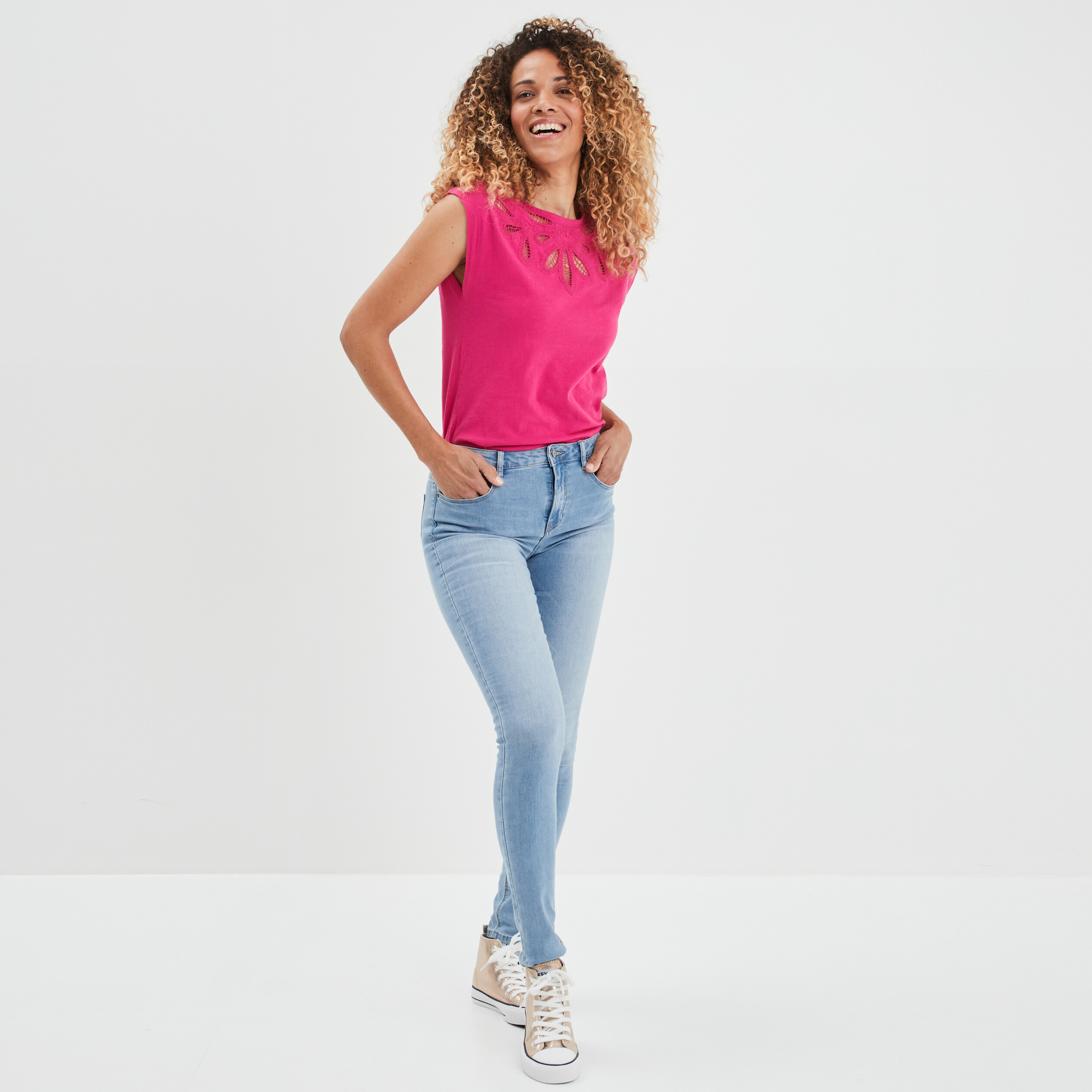 jeans slim taille standard denim double stone femme Jeans slim taille standard denim double stone femme
