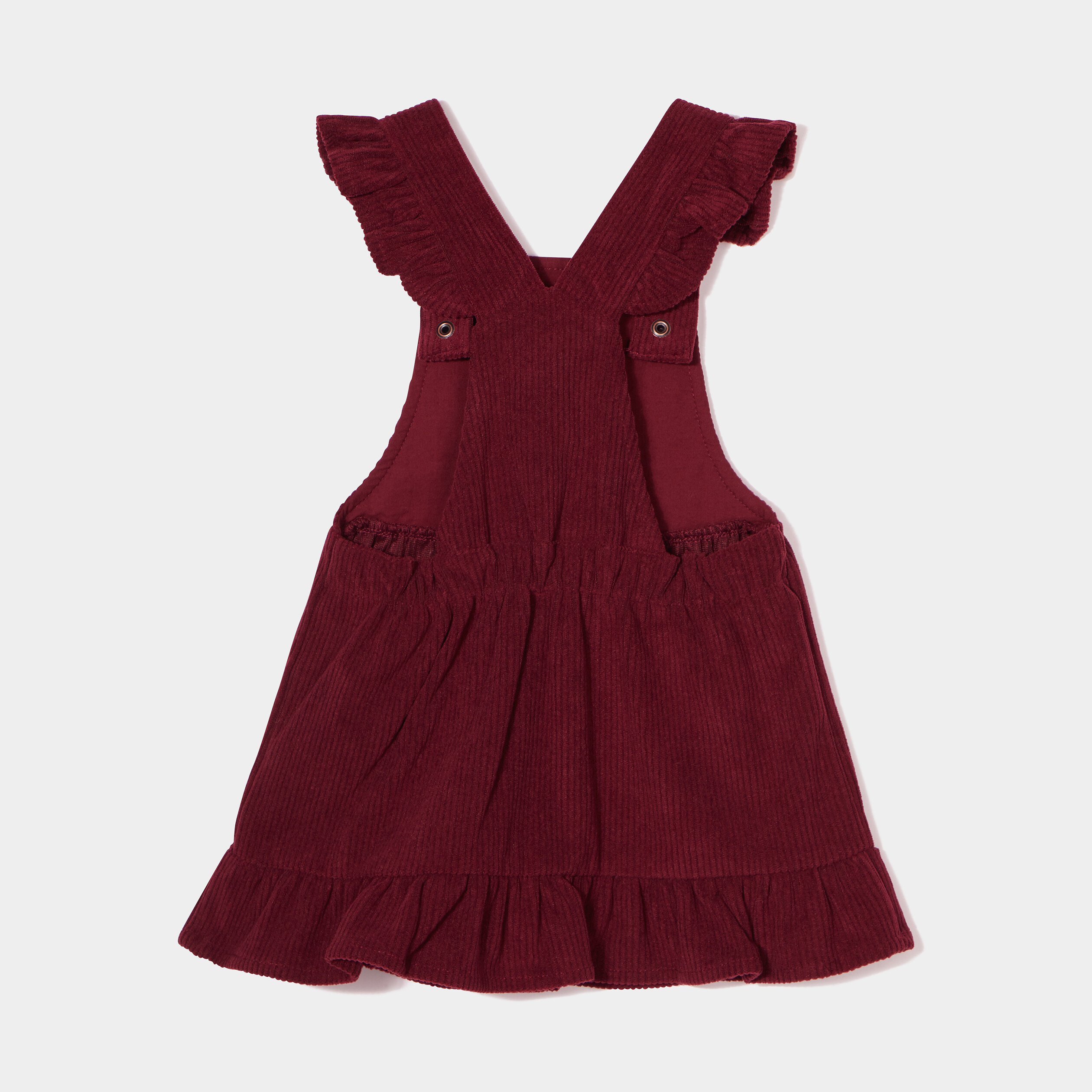 Robe velours ?�vas?�e ?� volants Creeks rouge fonc?� b?�b?� fille | La Halle