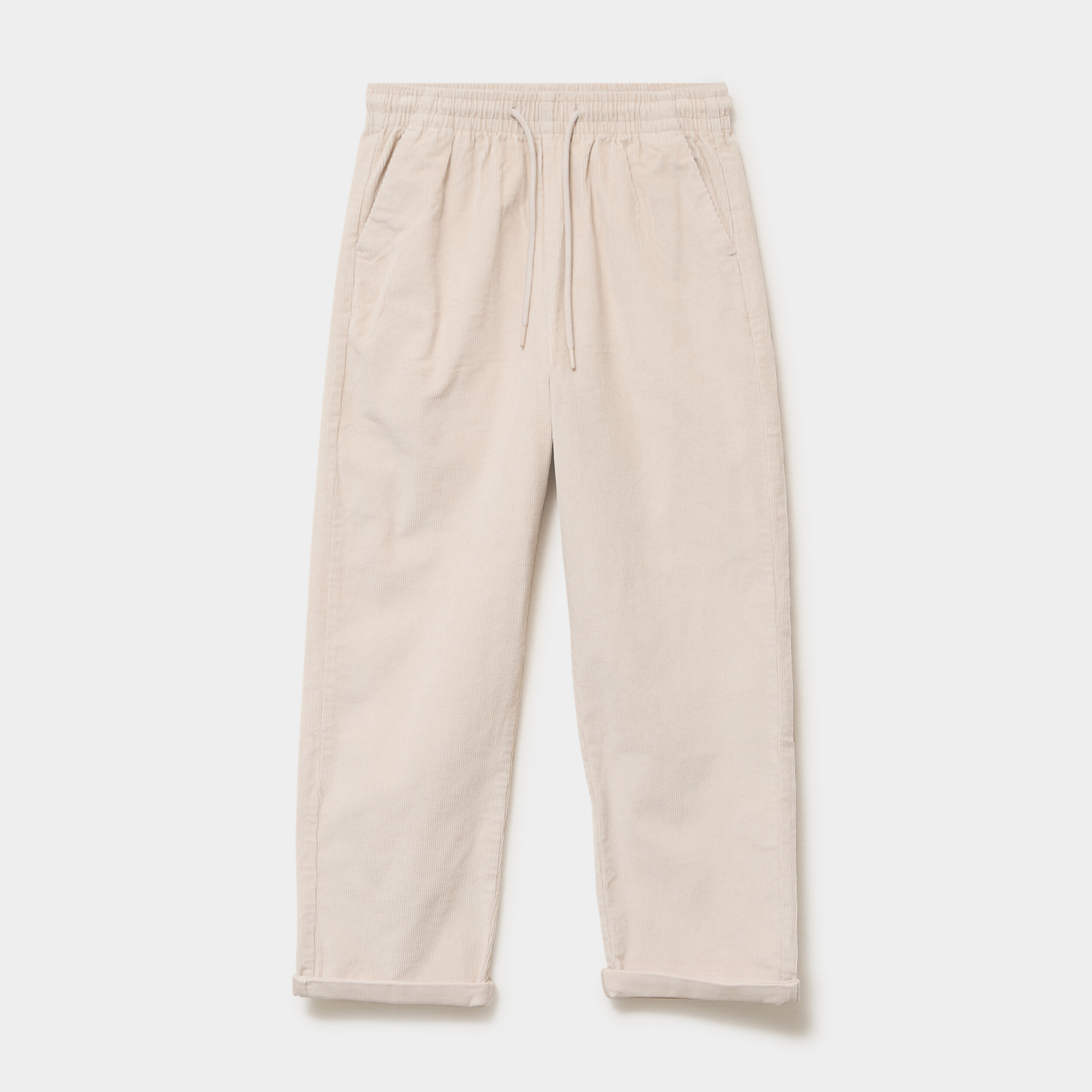 Pantalon taille haute velours 7/8&egrave;me sable femme
