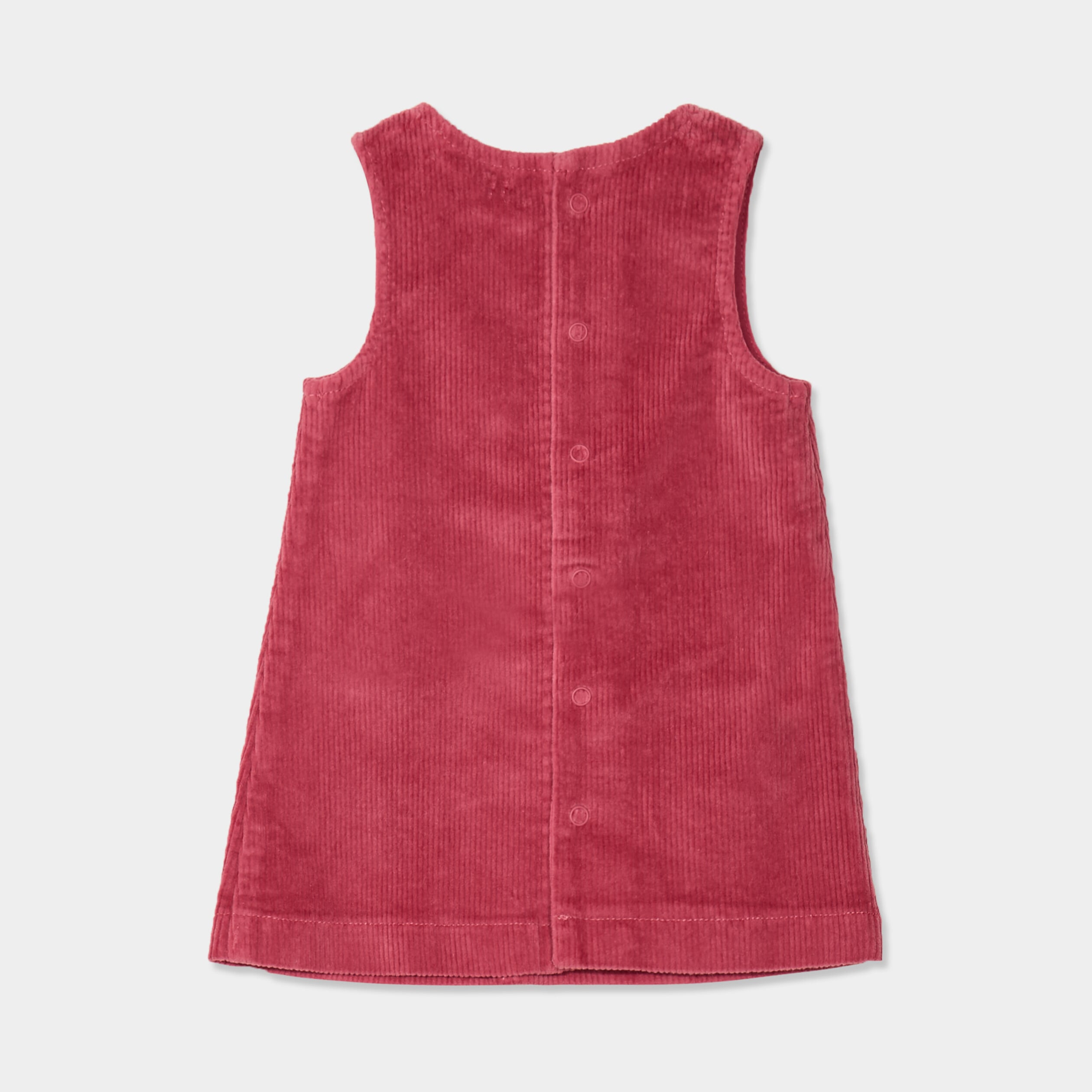 Robe chasuble effet velours c&ocirc;tel&eacute; coton vieux rose b&eacute;b&eacute; fille