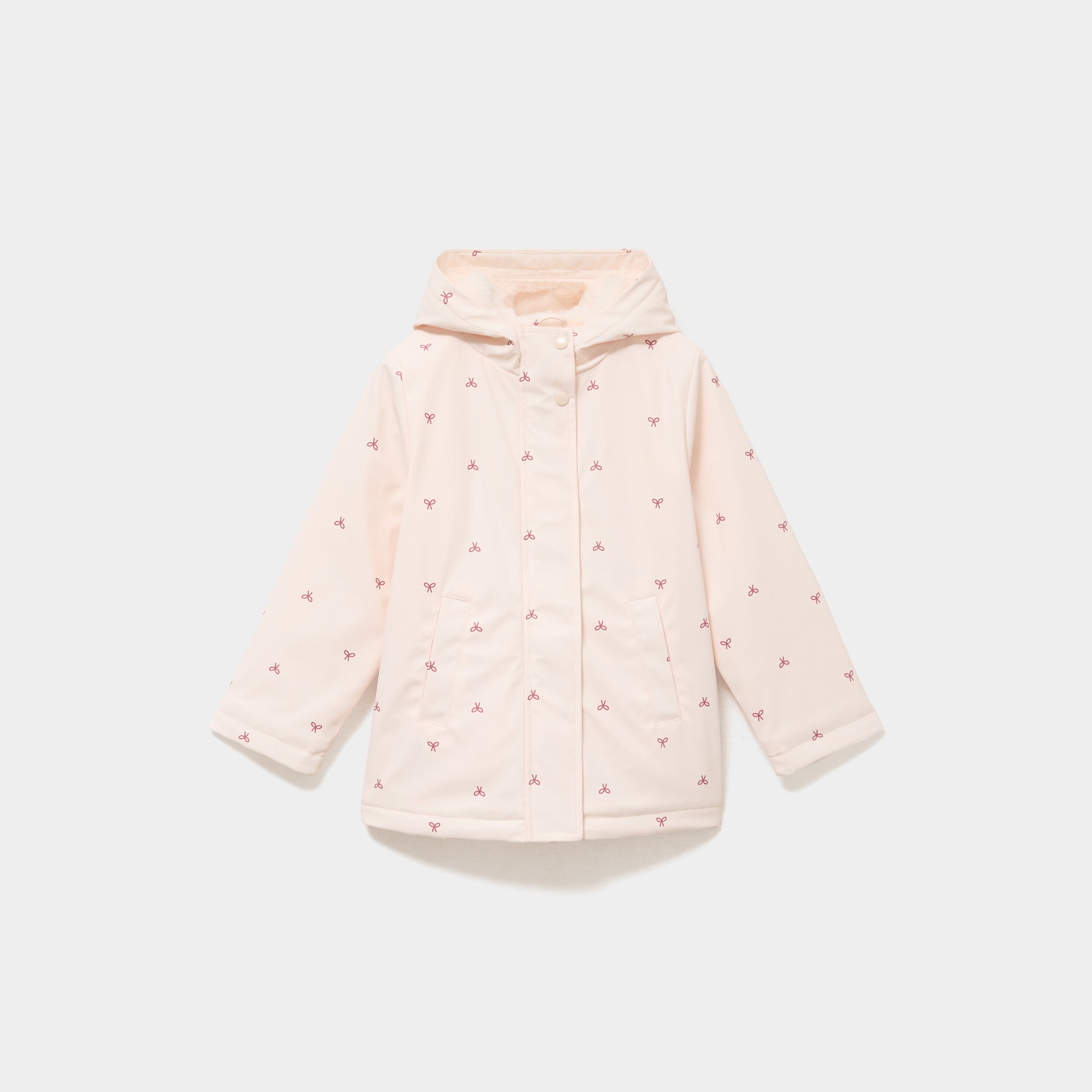 Parka doubl&eacute;e &agrave; capuche imperm&eacute;able beige fille