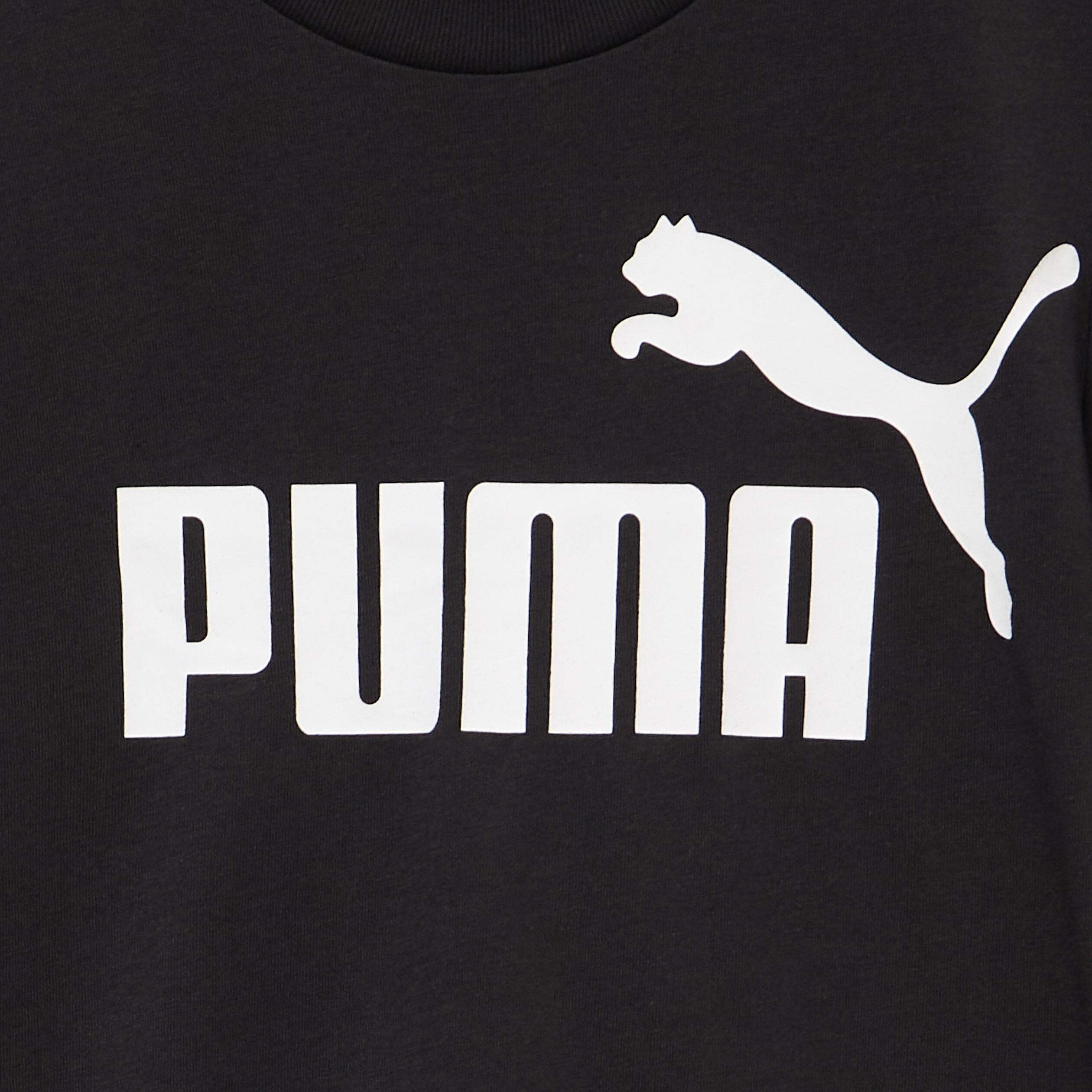 T-shirt manches courtes coton Puma noir gar&ccedil;on