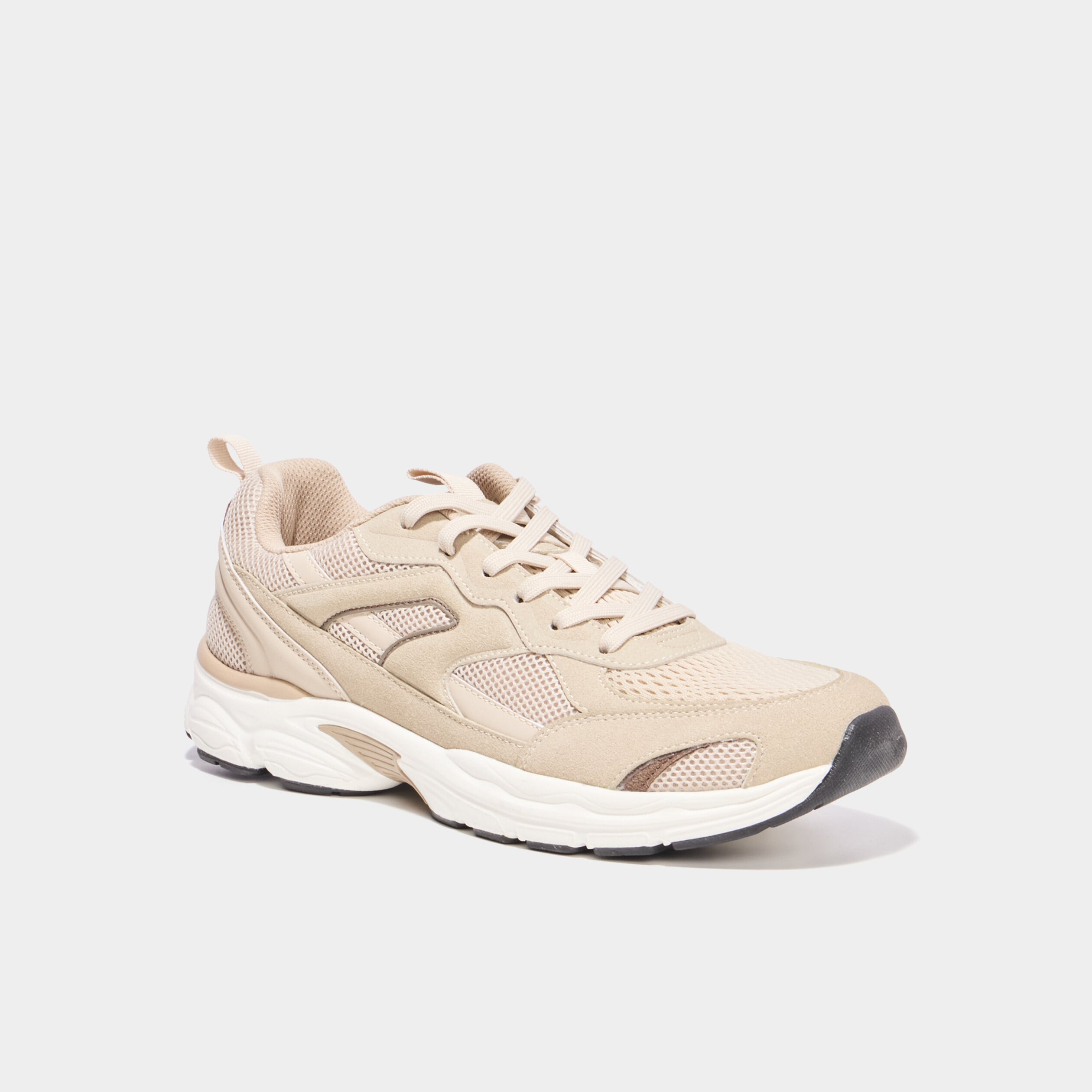 Baskets running &agrave; lacets sable homme