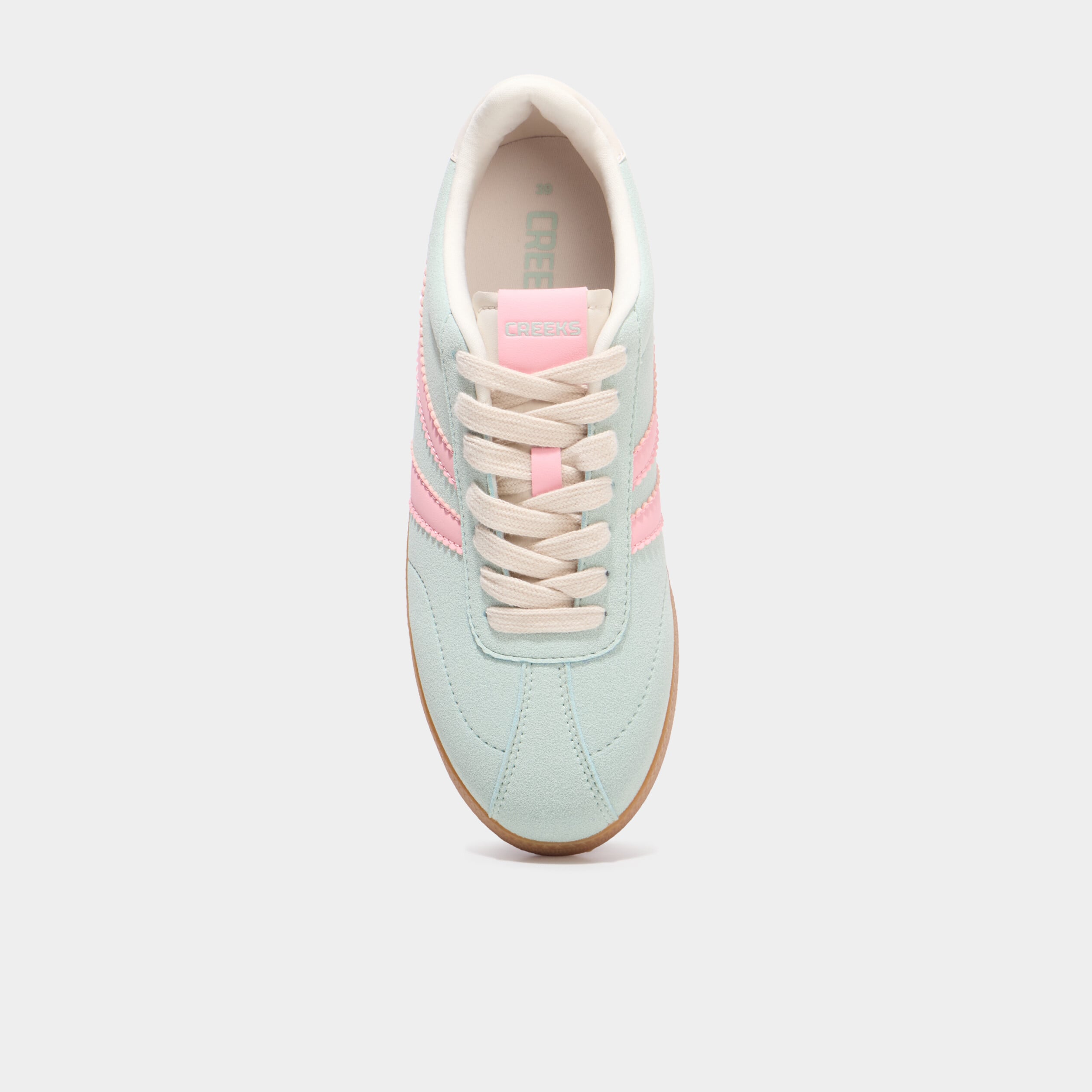 Tennis basses &agrave; lacets vert femme