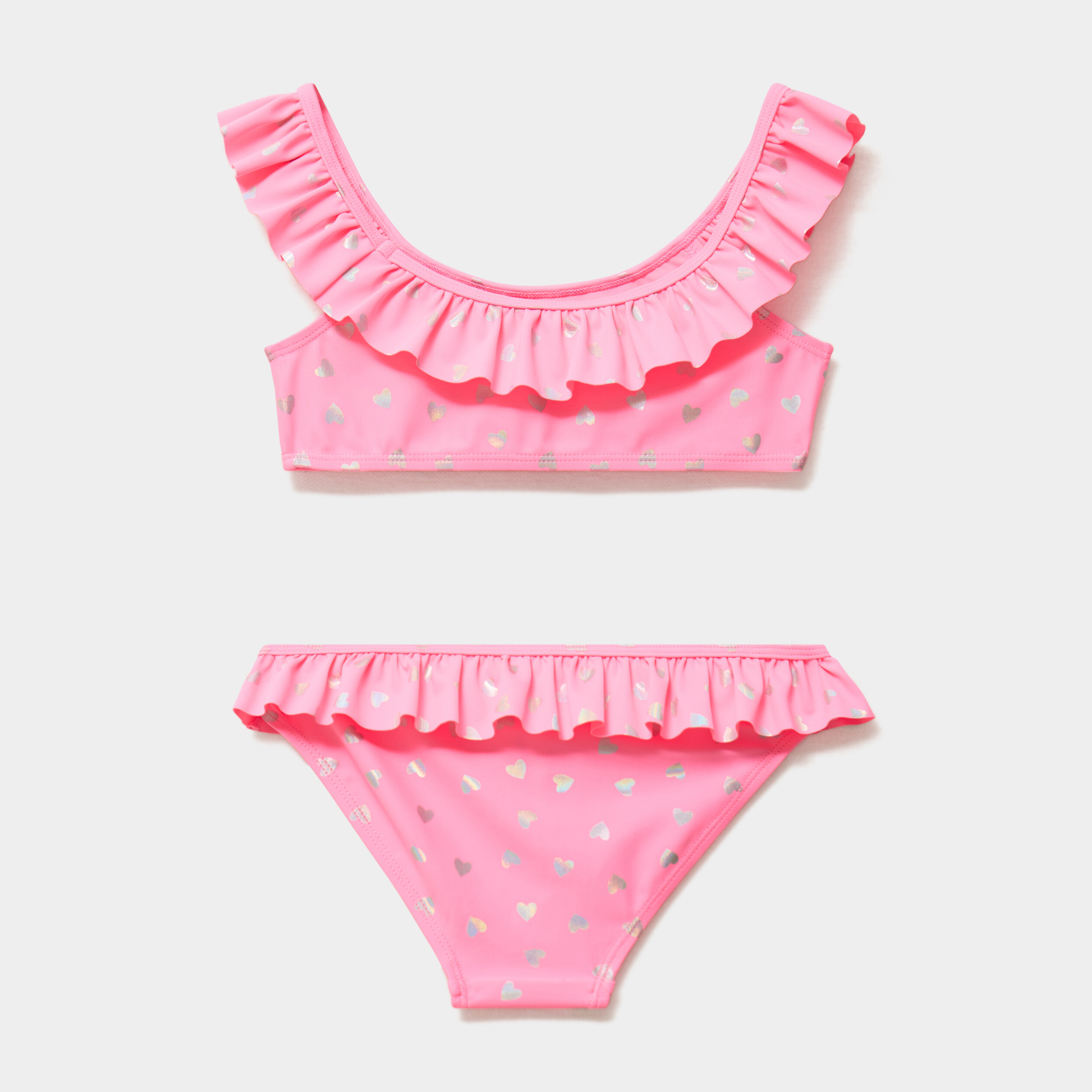 Maillot de bain 2 pi&egrave;ces rose fluo fille