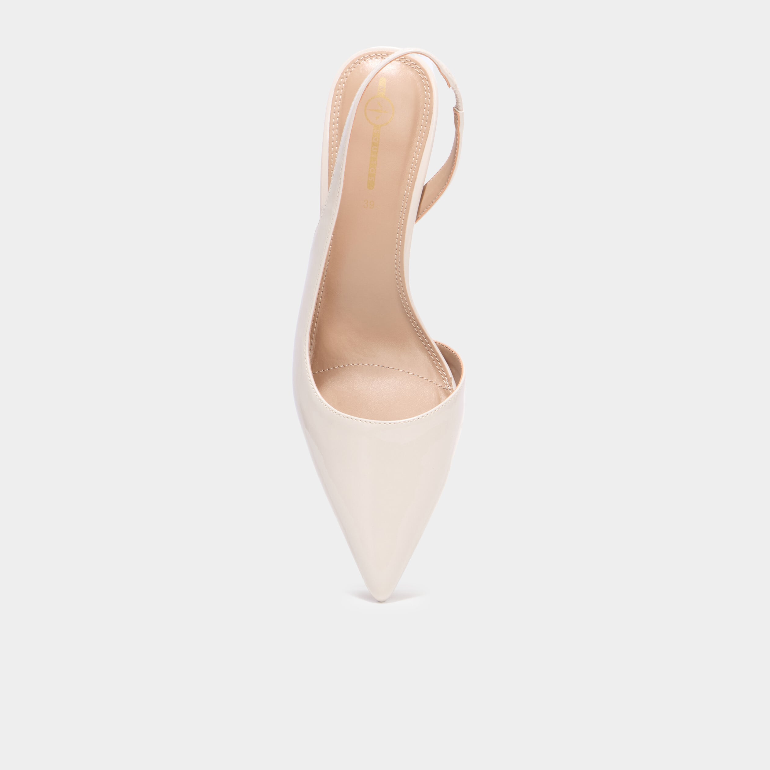 Escarpins slingback talons aiguilles ivoire femme