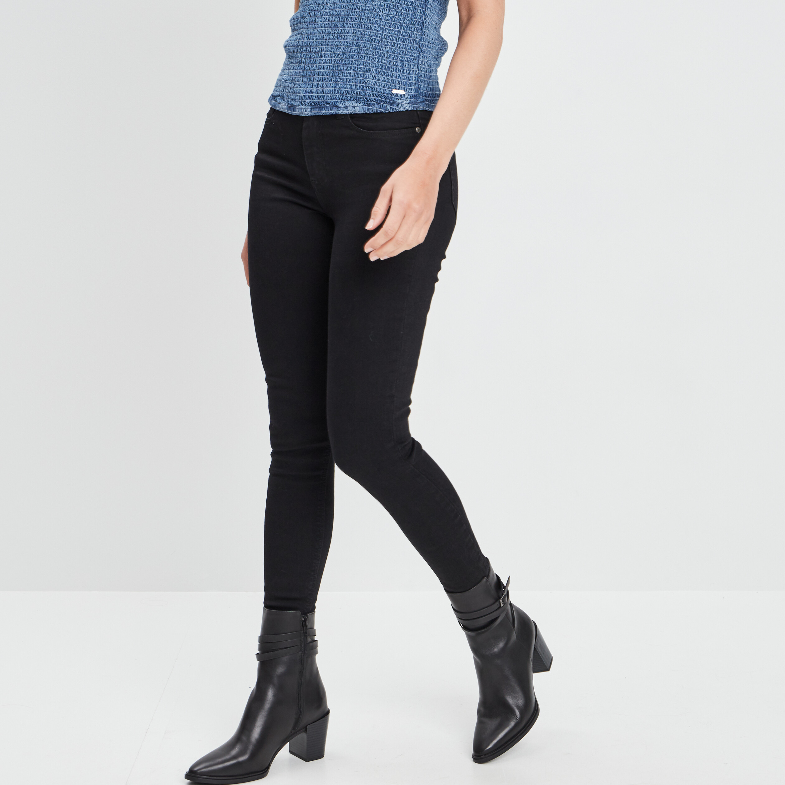 Jeans skinny 5 poches noir femme