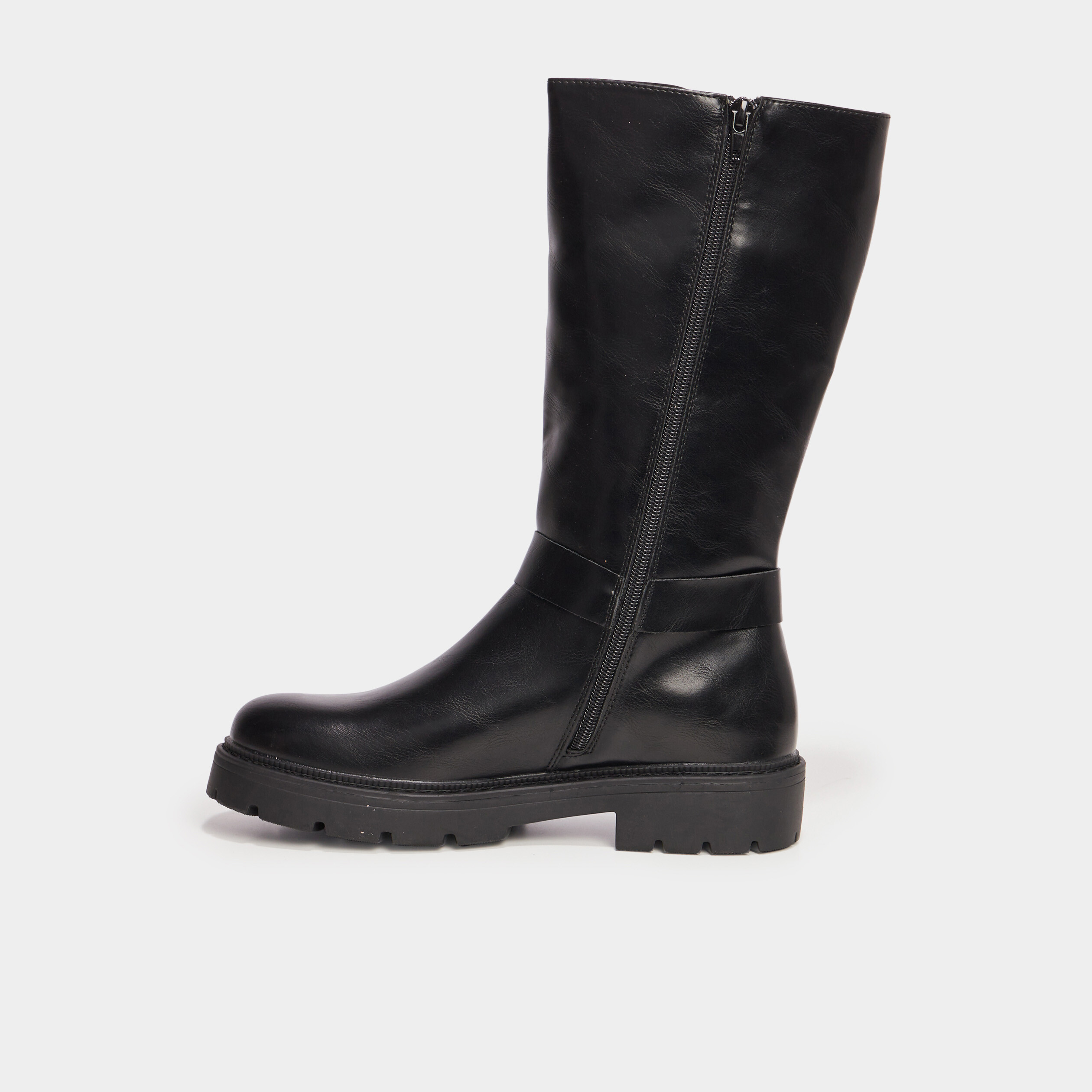 bottes crantees avec boucles noir femme Bottes crantées avec boucles noir femme
